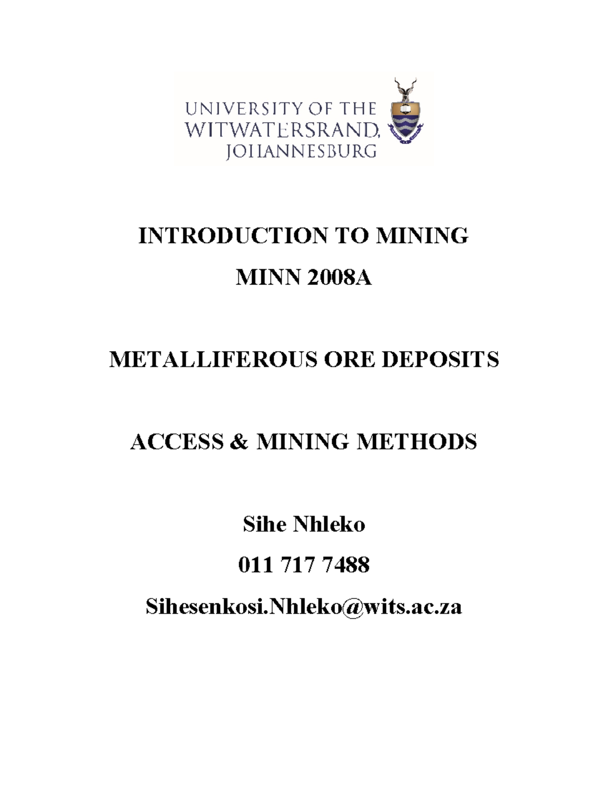 Mining Methods Overview and Techniques - MINN 2008A - Studocu