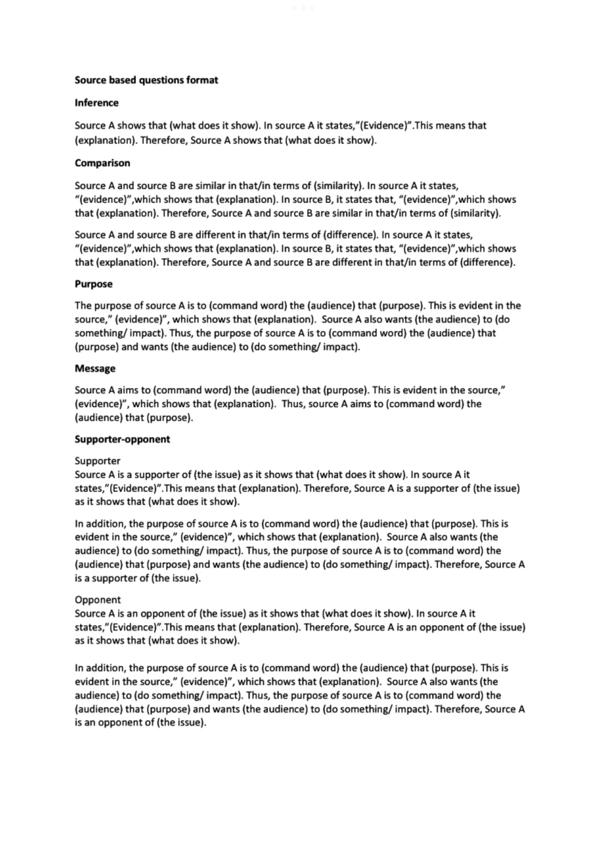 议论文答题技巧- Chinese situational writing - 议论文-答题技巧议论文的三要素：论点、论据、论证。  1.论点：作者对议论问题所持的见解或主张。 - Studocu