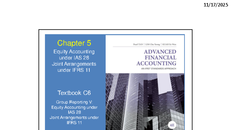 Chapter 5 (book C6) equity accounting - Group Reporting V: Equity ...