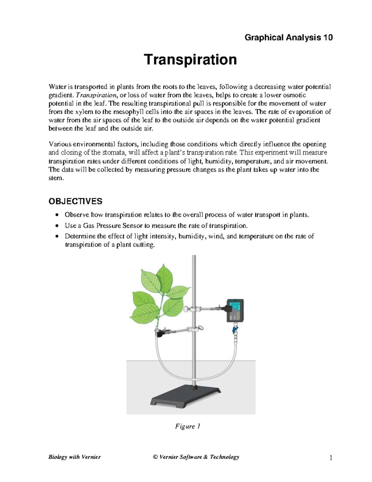 Transpiration Lab Guide: APUS Biology Experiment on Water Transport ...