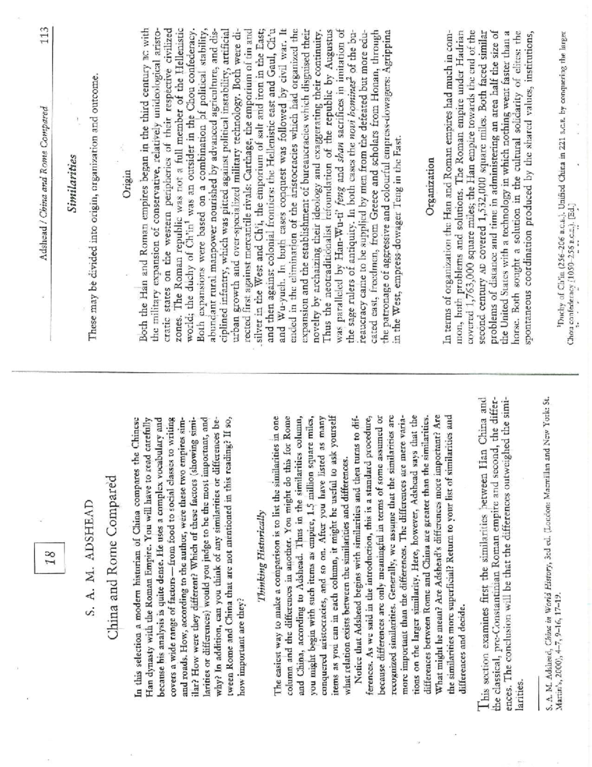 Final Exam Study Notes for Course CODE 101: China and Rome Comparison ...