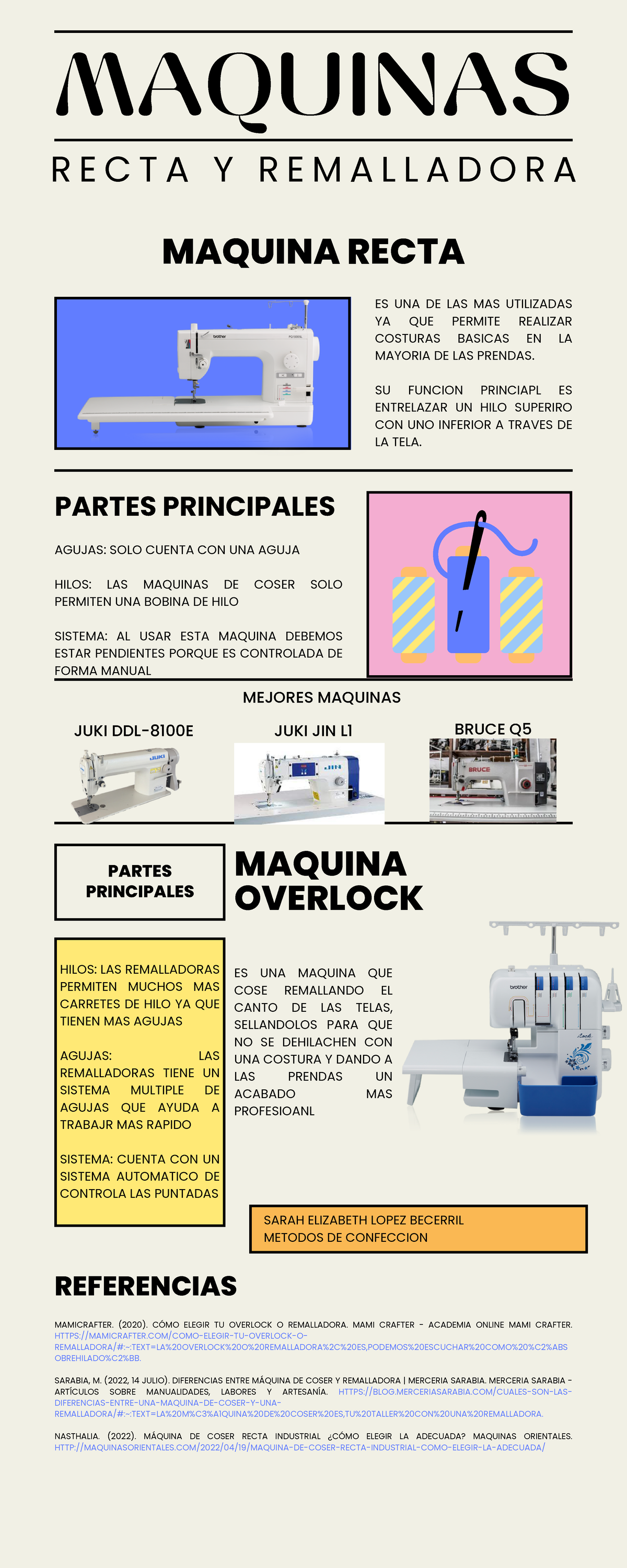 Maquinas de Coser: Recta y Remalladora - Detalles y Funciones - Document Preview