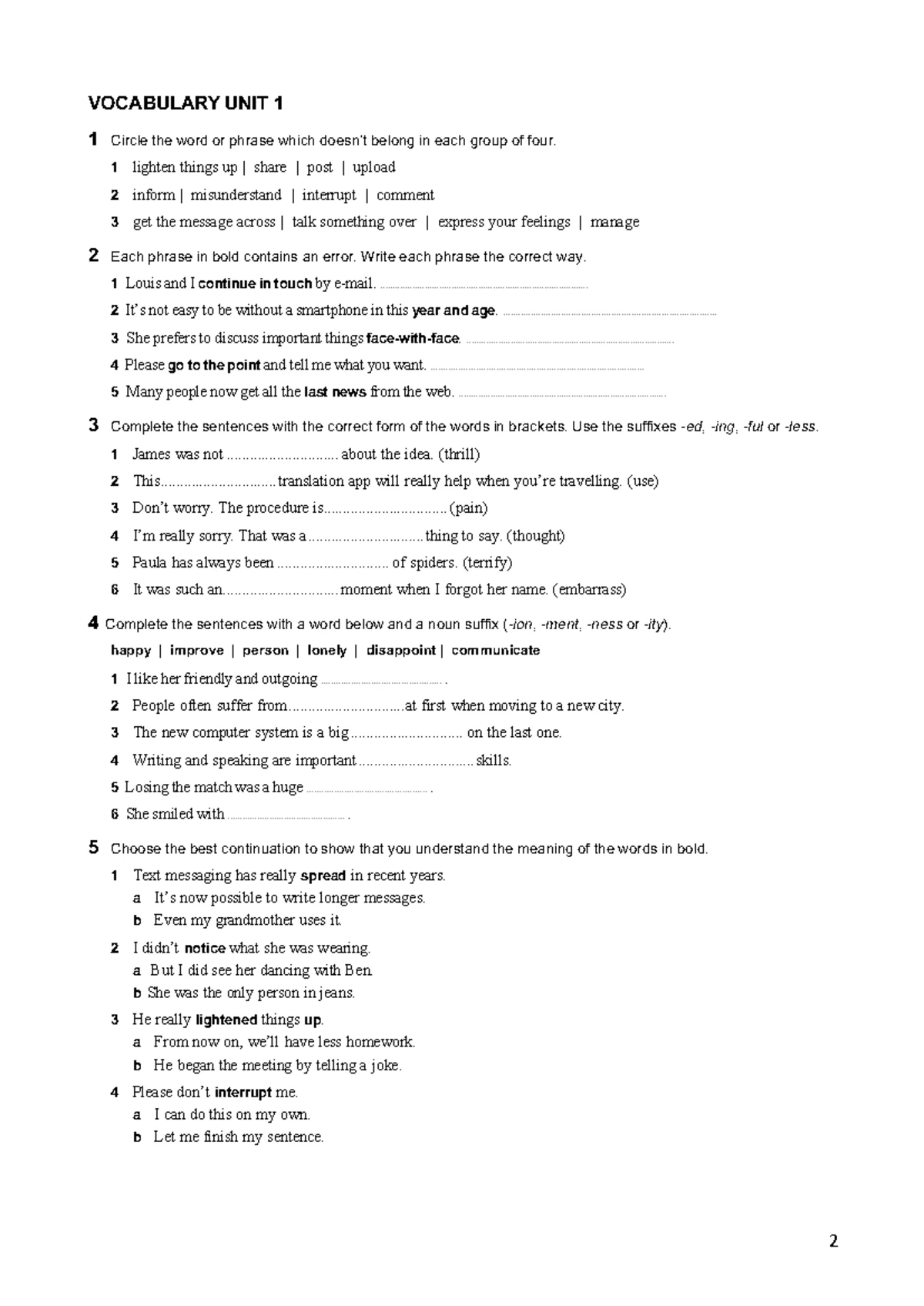 Mindset 1 ANK WBSpa 25054 - Mindset 1 Workbook Answer Key Photocopiable ...