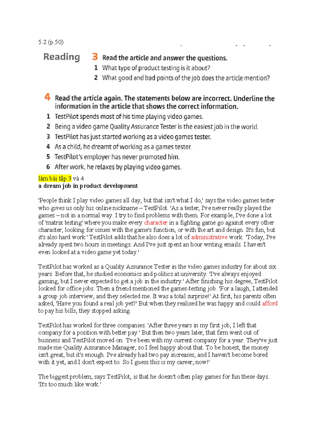 Reading - Hdh - 5 > Product testing A Dream Job in product development ...