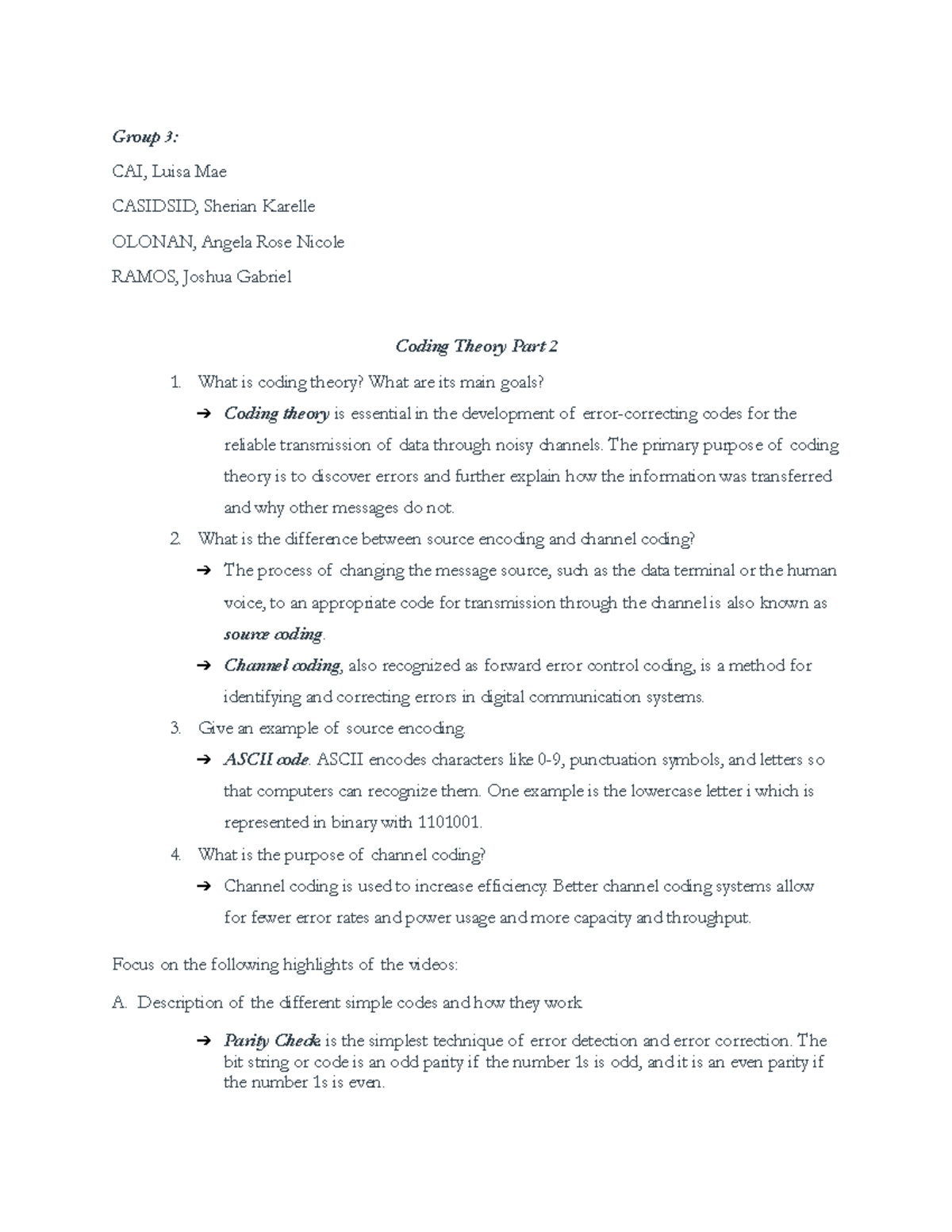 RA Group 3 Coding Theory Part 2: Understanding Error Correction Codes ...