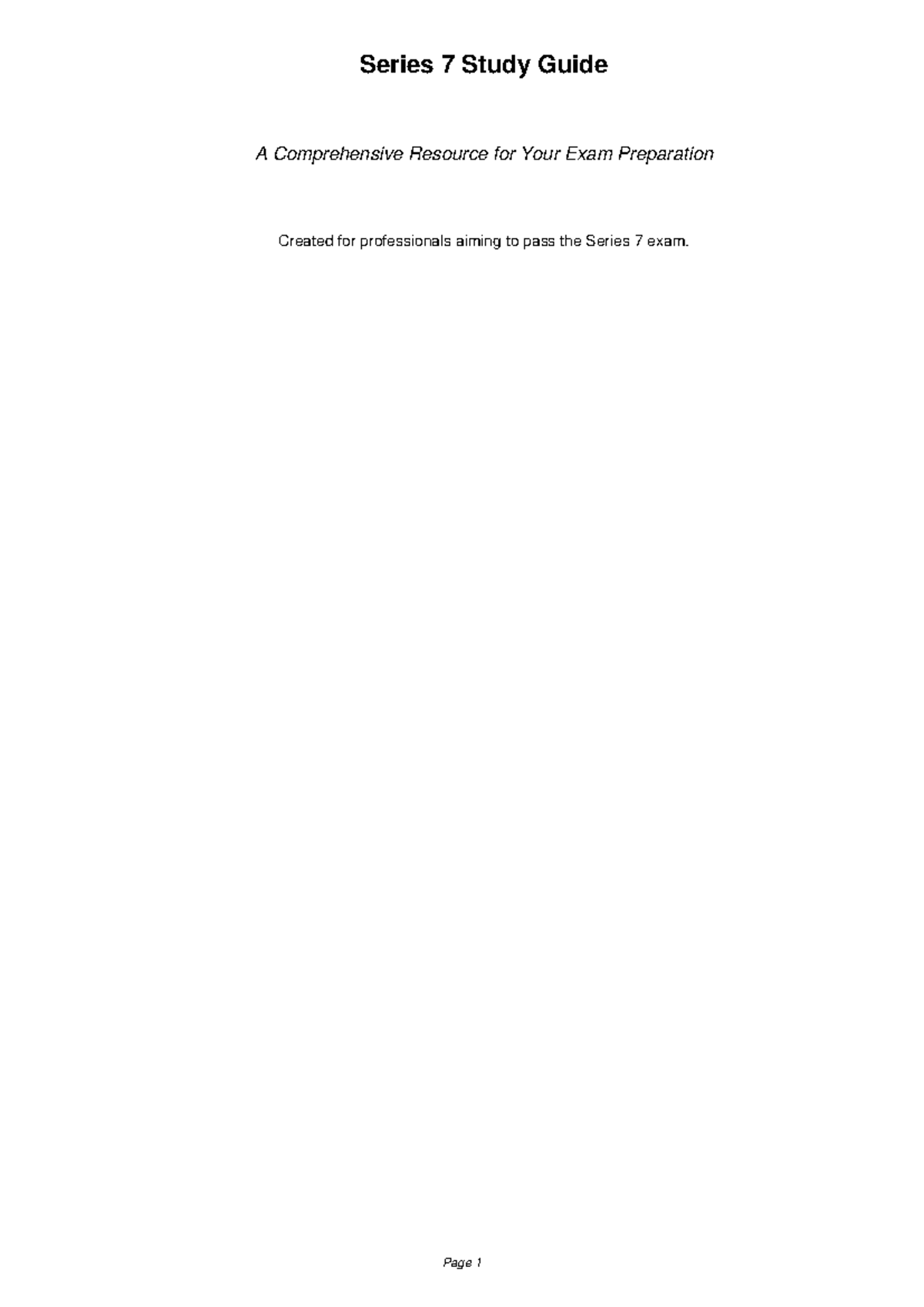 Series 7 Study Guide: Essential Prep for Your Final Exam - Studocu