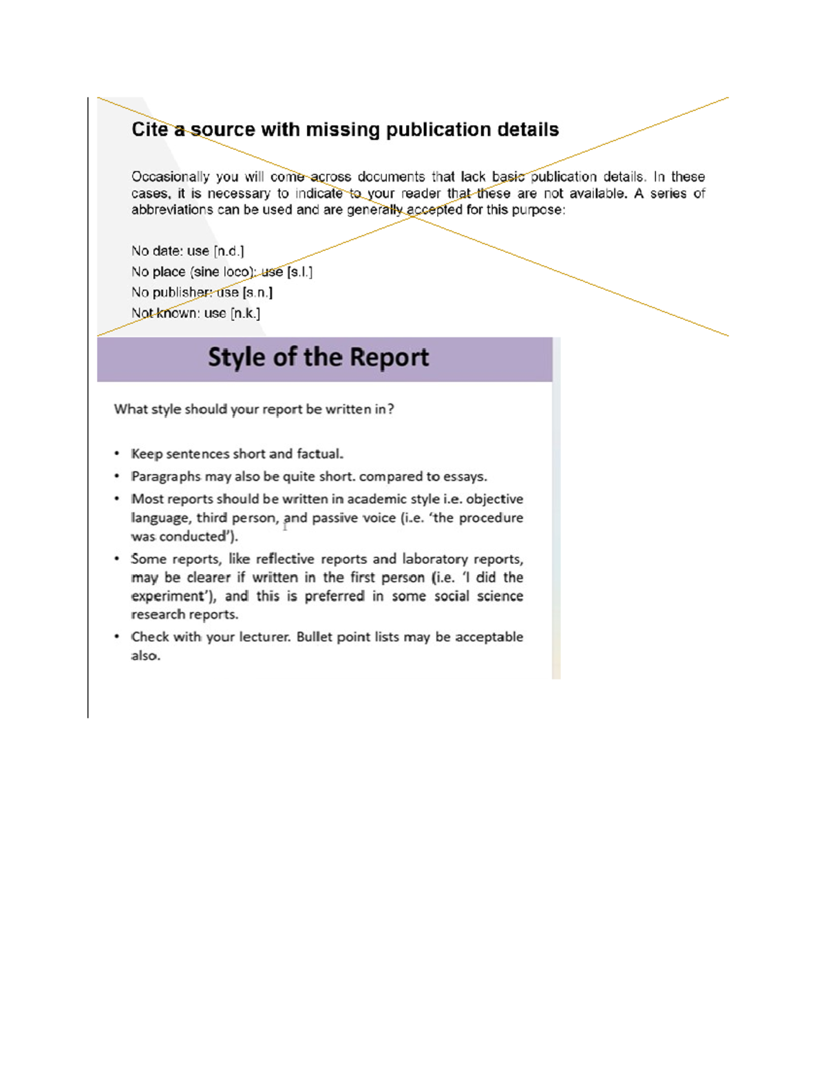 Report Writing Notes - this is regarding referencing - Cite a source ...
