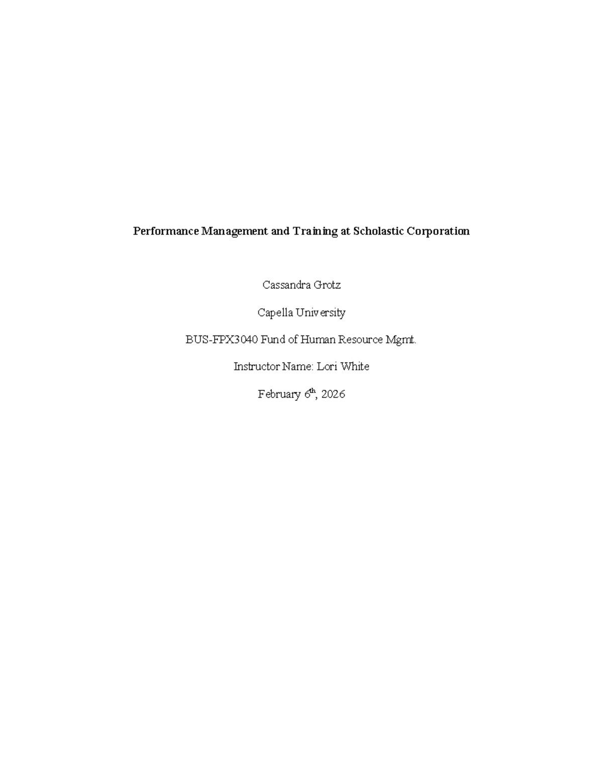 Performance Management & Training at Scholastic Corp (HRM 101) - Studocu