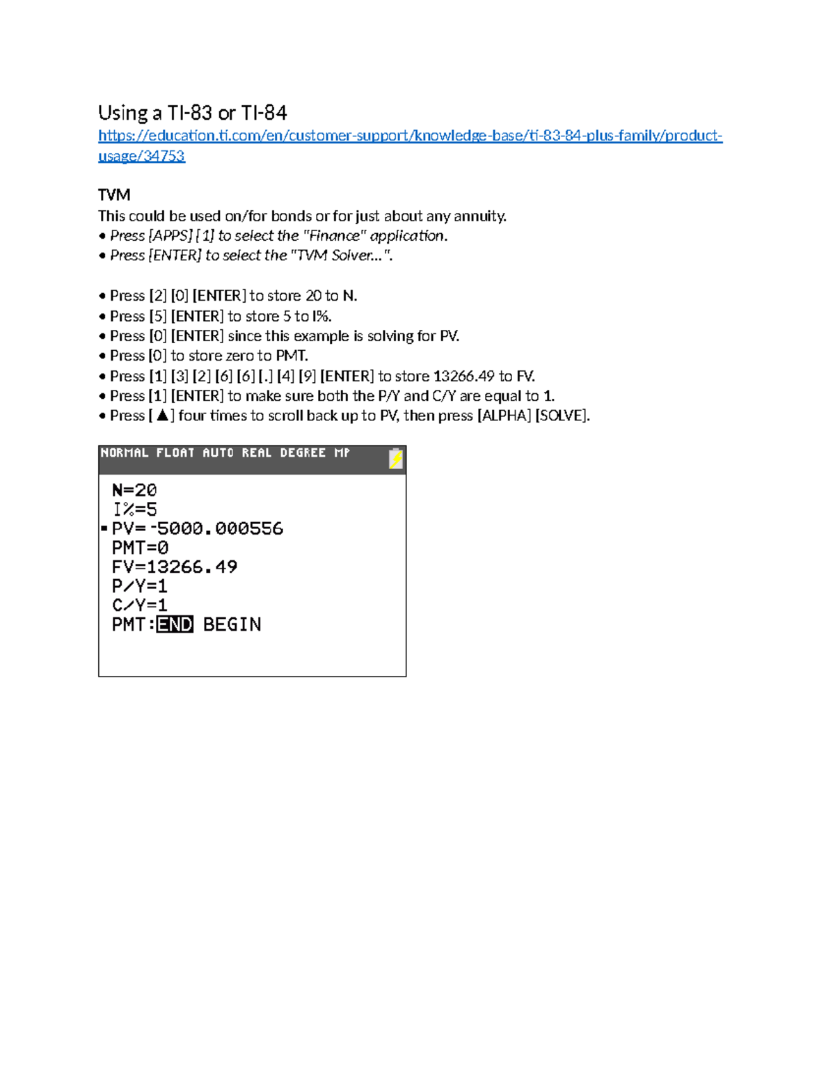 Using a TI 83/841: NPV, IRR, and Statistics Calculations - Studocu