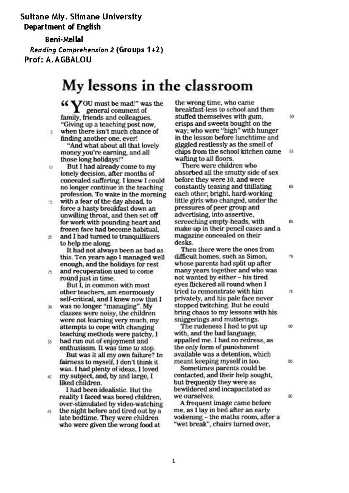 Final Exam: Reading Comprehension 2 (Gr. 1+2) Study Notes - Studocu