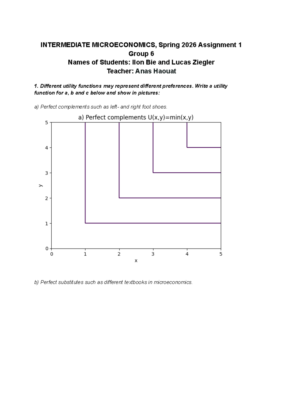 Intermediate Microeconomics (ECON 202) Spring 2026 Assignment 1 ...