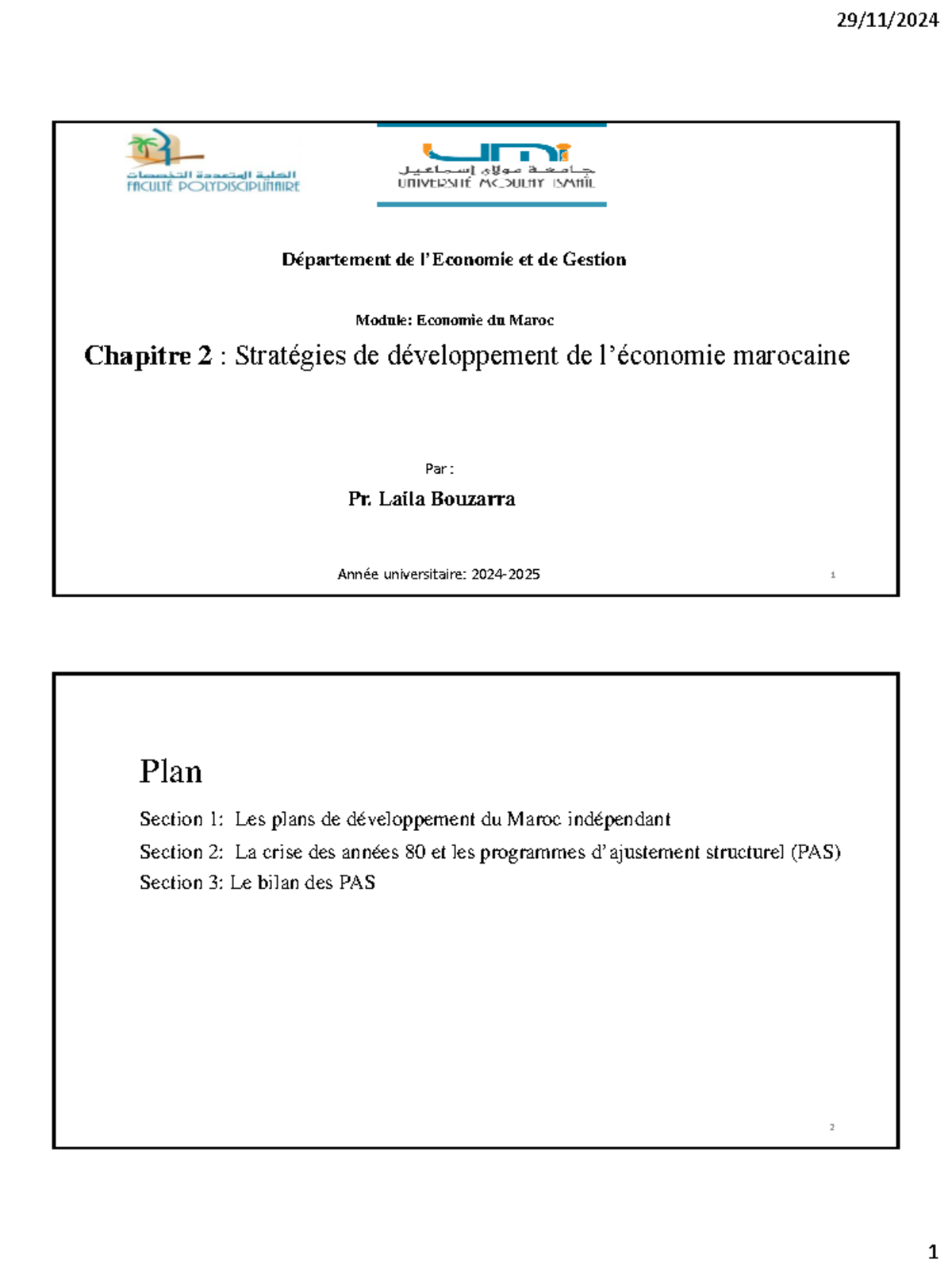 Chapitre 2 : Stratégies de Développement Économique au Maroc - Économie ...