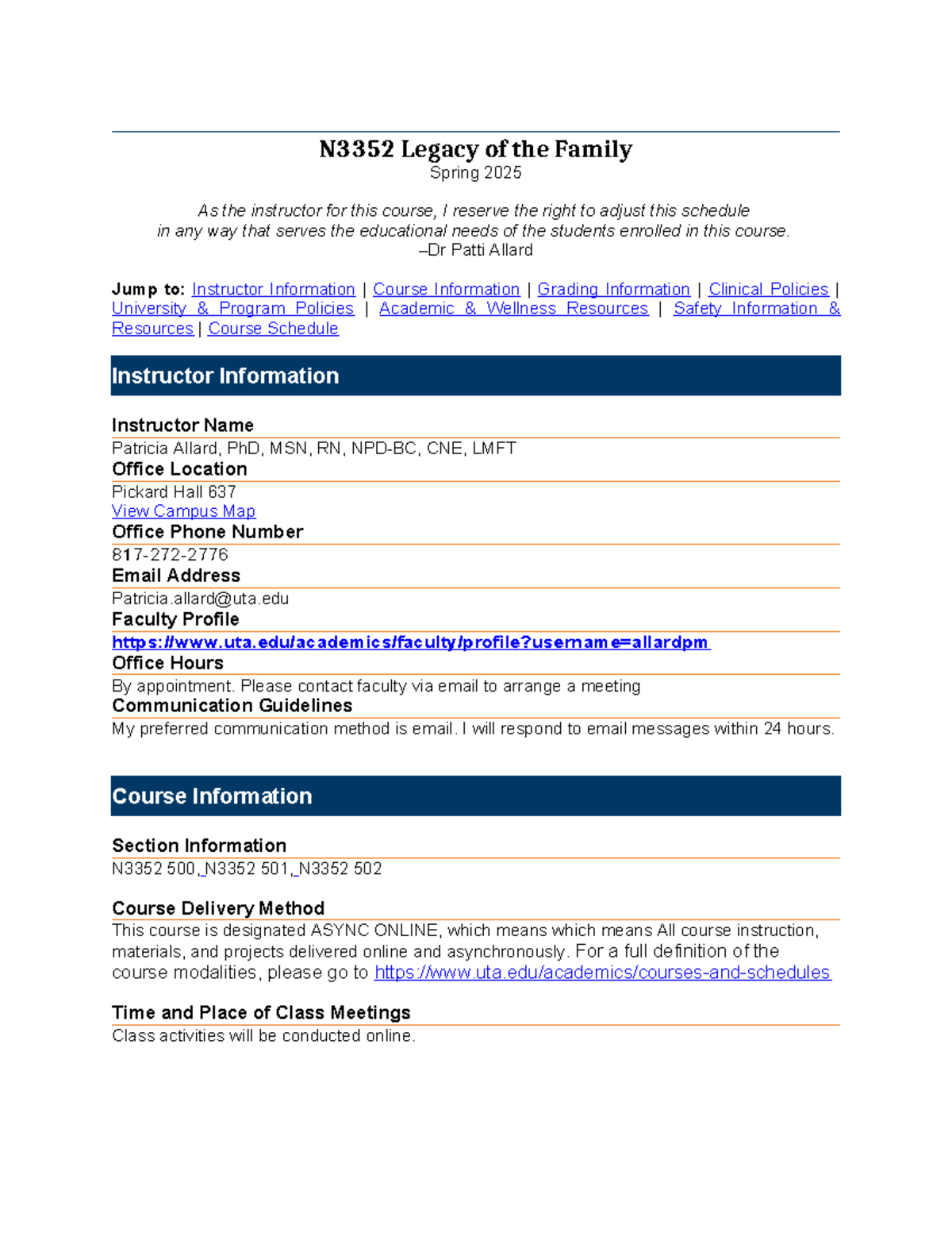 2025- Spring 2252-NURS-3352-501 - N3352 Legacy of the Family Spring ...