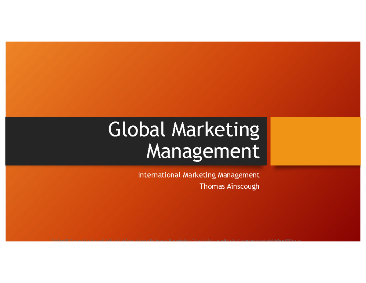 Global Marketing Management (MKT 301) - Chapter 12 Notes - Studocu
