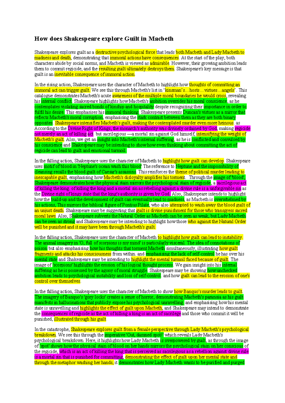 ENG 201: Guilt and Madness in Shakespeare's Macbeth Analysis - Studocu