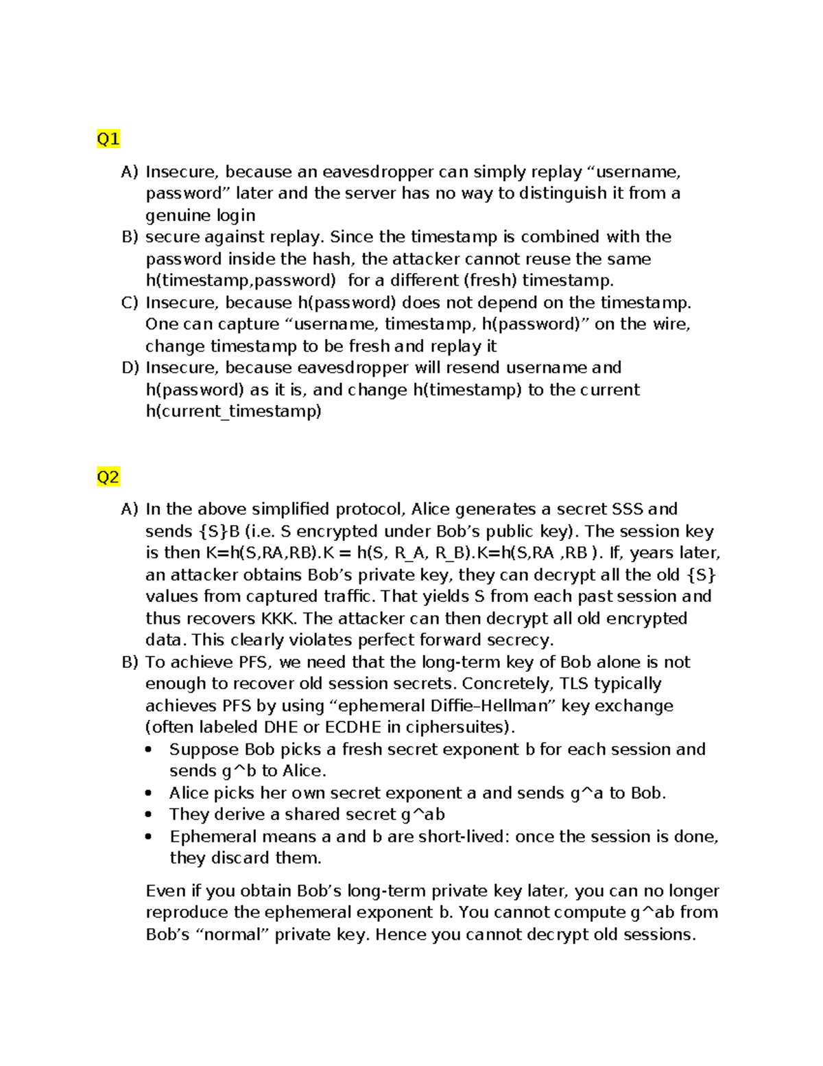 Problem Set 3 Solutions for CS4286: Cryptography and Security Concepts ...