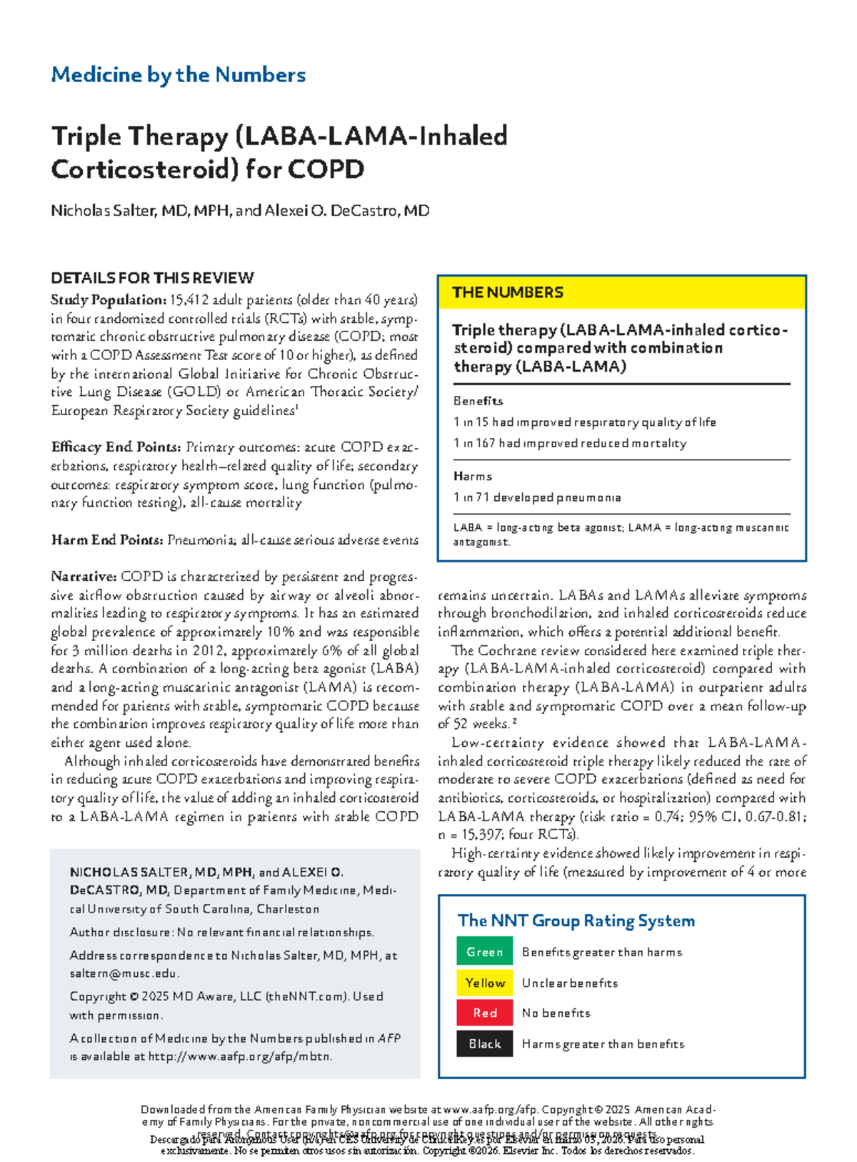 Triple Therapy (LABA-LAMA-Corticosteroid) for COPD: A Review - Studocu