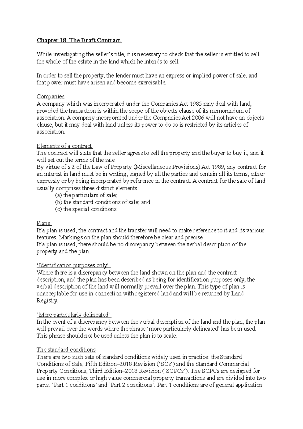 Chapter The Draft Contract - Studocu