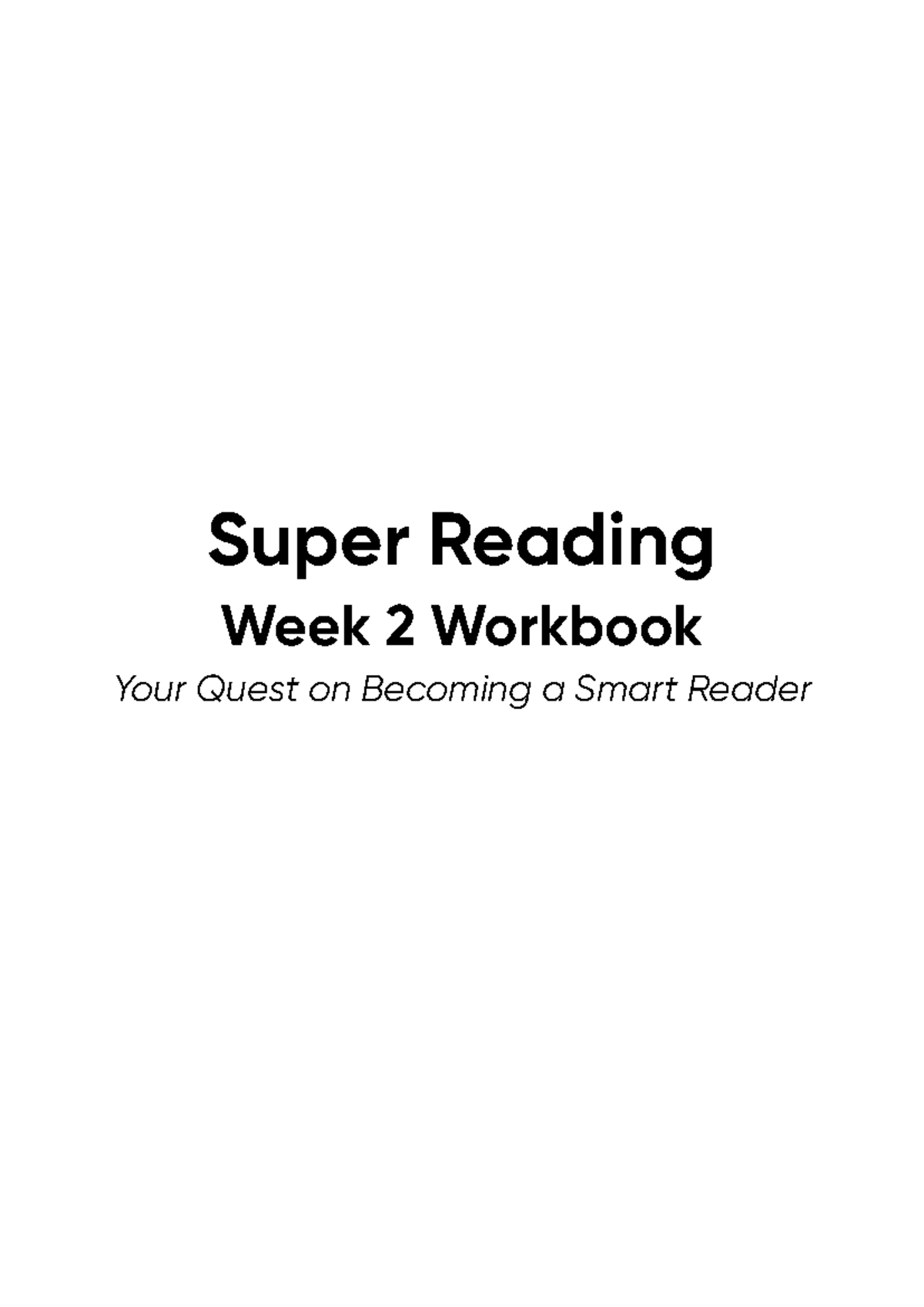 1 - [PDF] Workbook Week 2 - Super Reading Week 2 Workbook Your Quest on ...