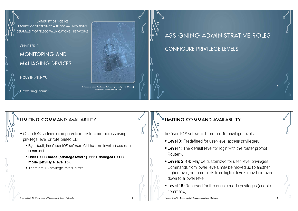 Chapter 2: Configuring Privilege Levels in Networking Security (NS2 ...