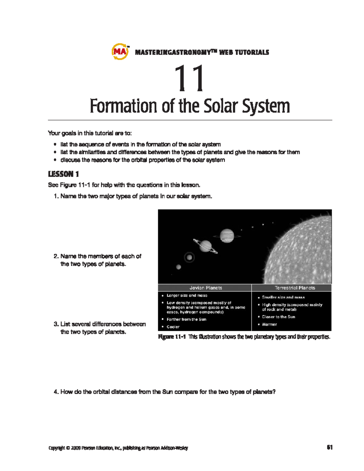Formation of the Solar System - Tutorial - Studocu