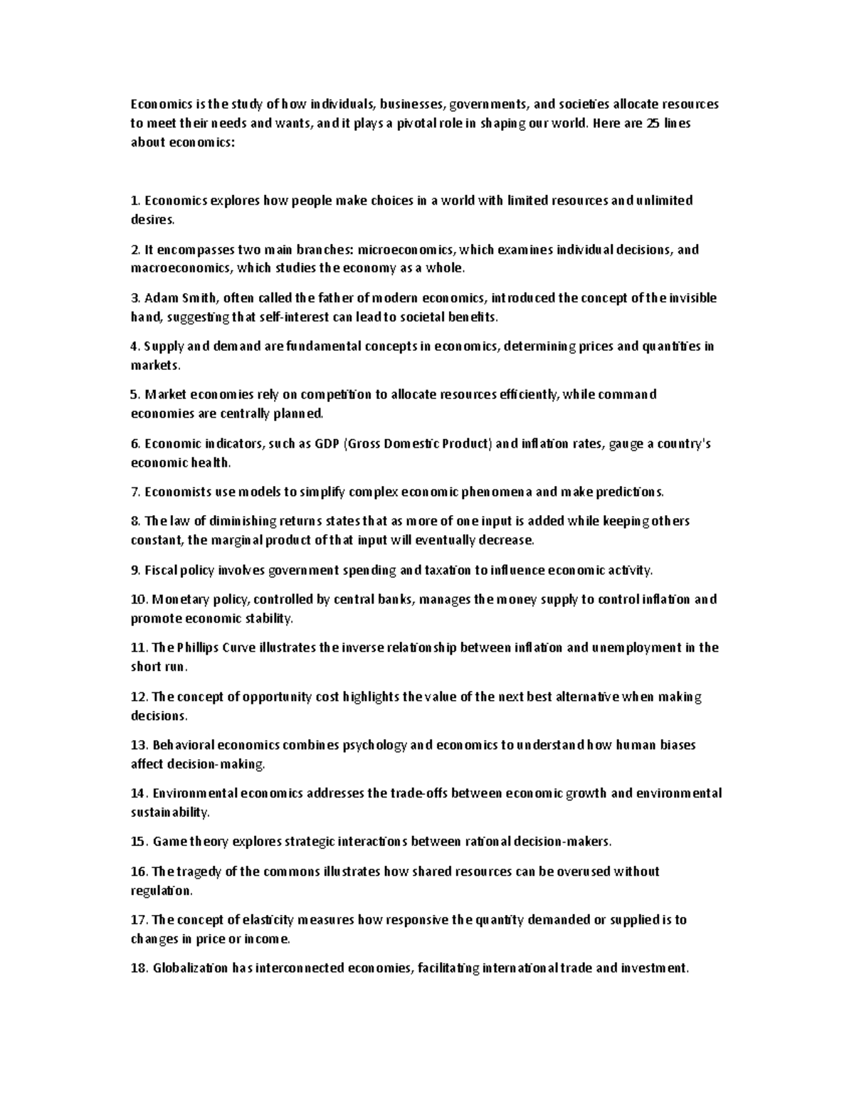 Econ - Comprehensive Economics Notes for Study & Review - Studocu