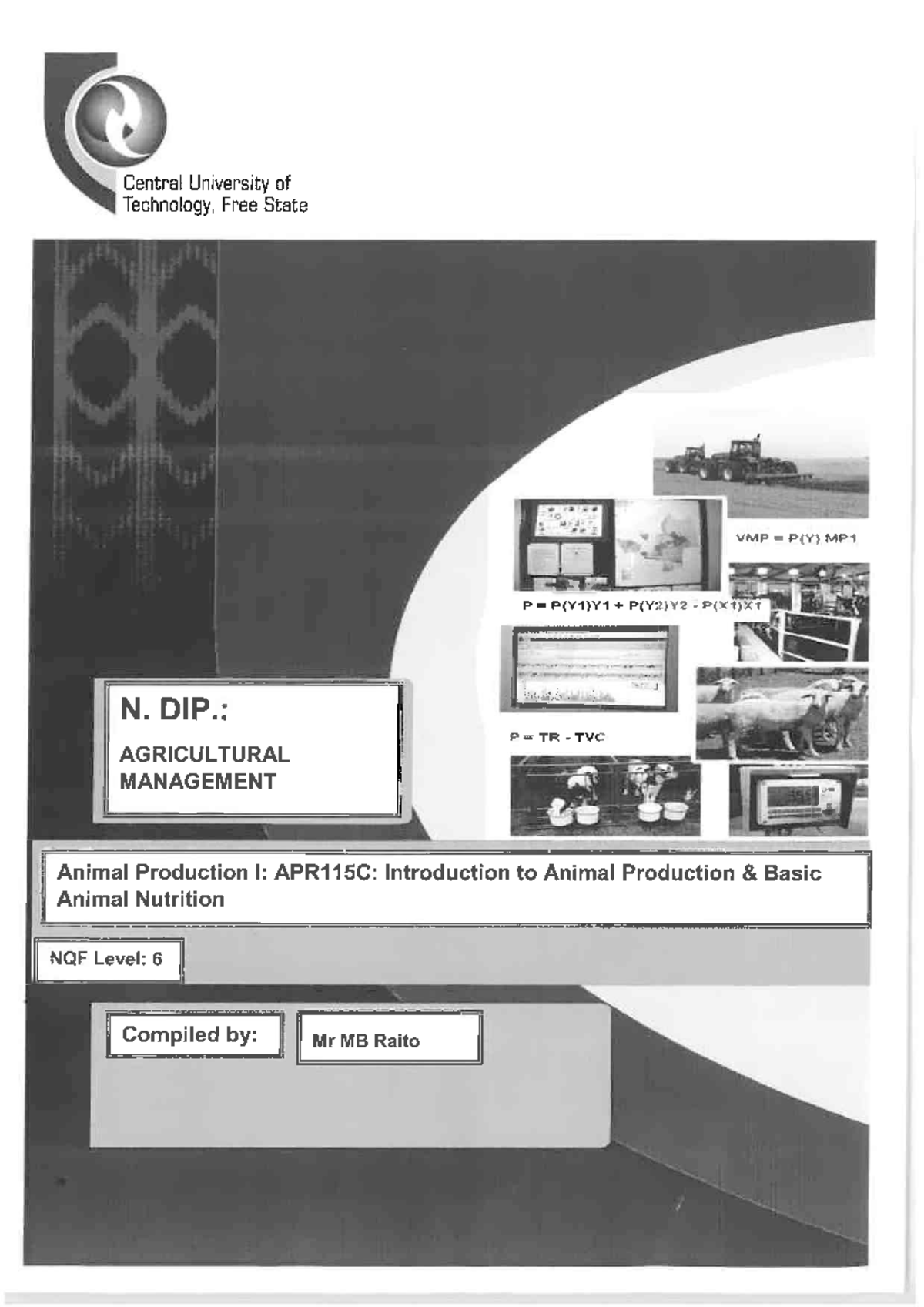 APR115C: Introduction to Animal Production - Chapter 1 - Studocu