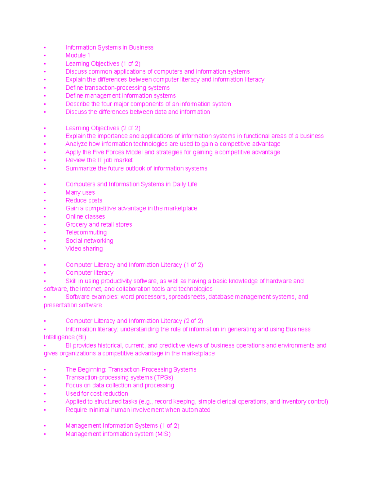 MIS Chapter 1-13 - EVERYTHING YOU NEED - Information Systems in ...
