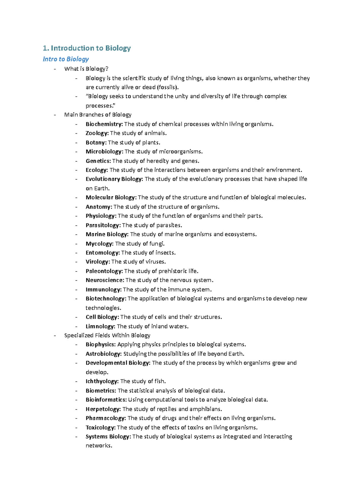 BIO1140 Final Exam Summary: Key Concepts in Biology - Studocu
