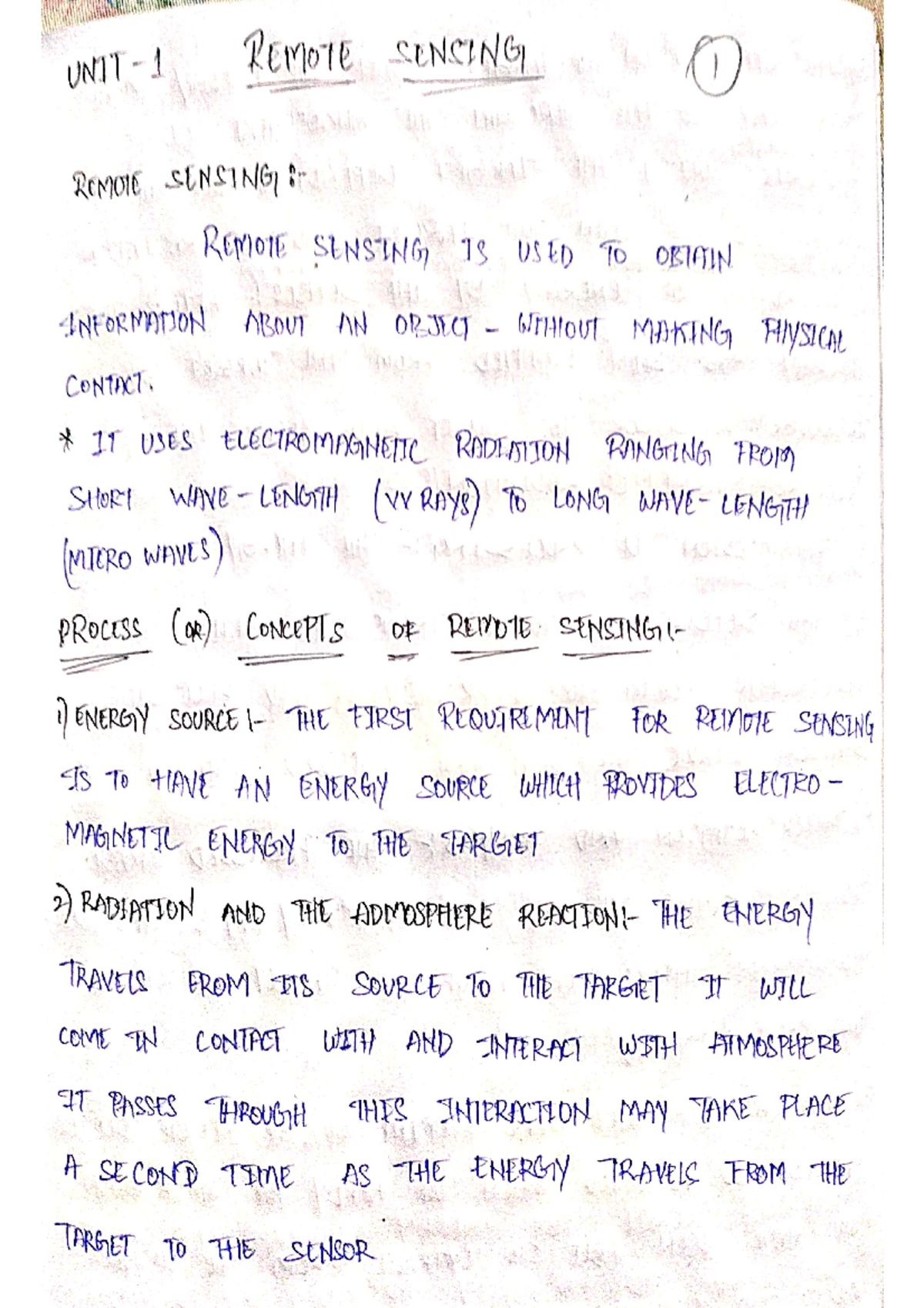 RS&GIS UNIT-I Concepts of Remote Sensing - UNIT-I: Concepts of Remote ...