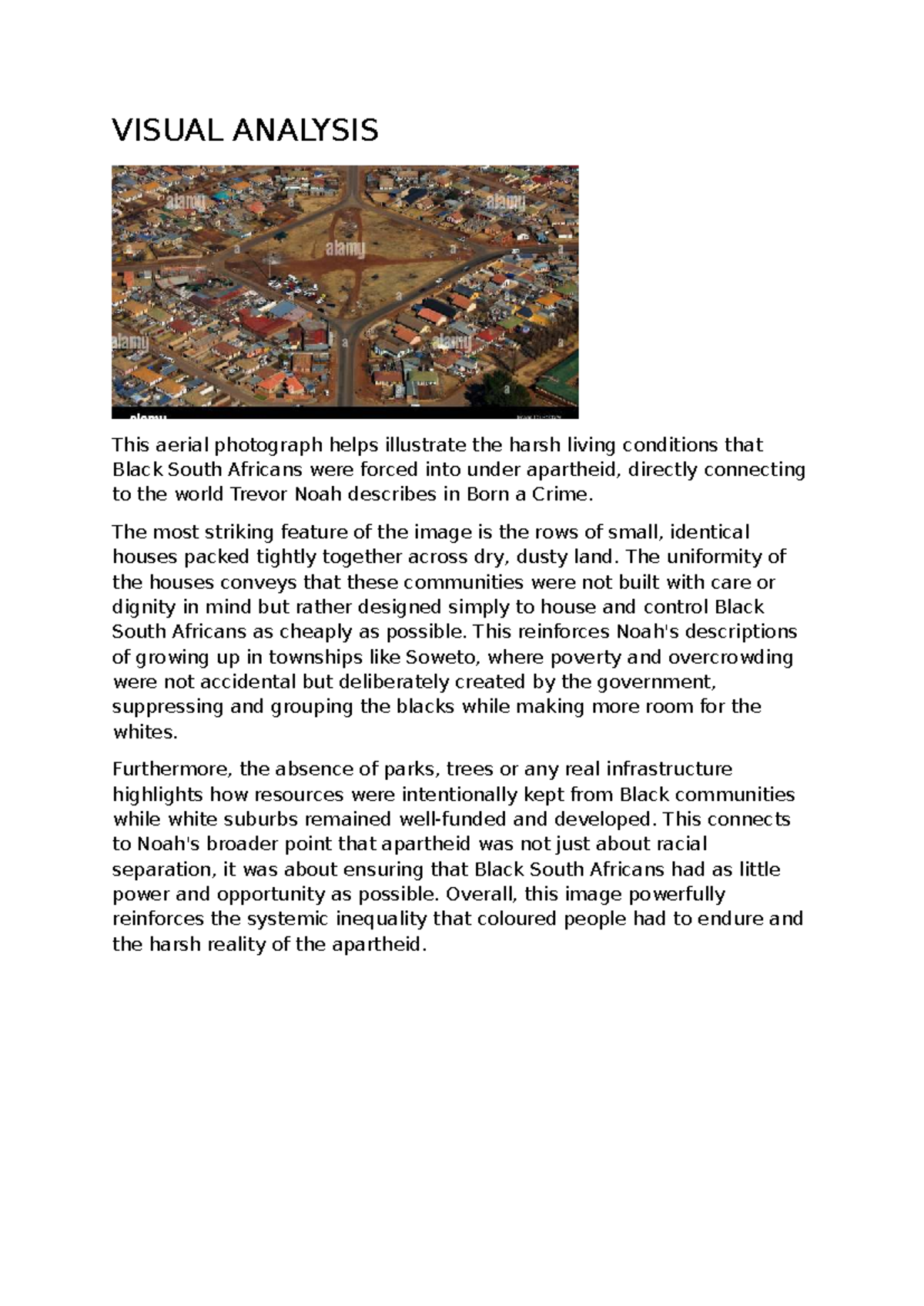 Visual Analysis of Eden Park: Apartheid's Impact on Black Communities ...