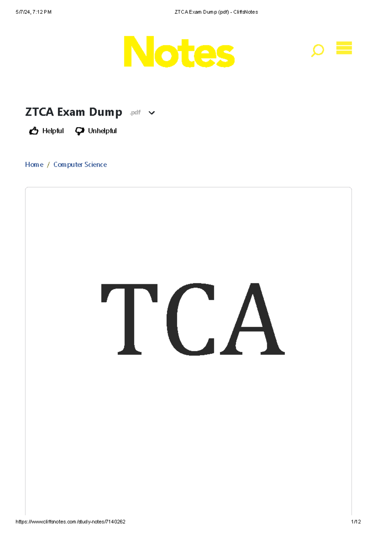 ZTCA Exam 2023-2024 Comprehensive Review Notes - Studocu