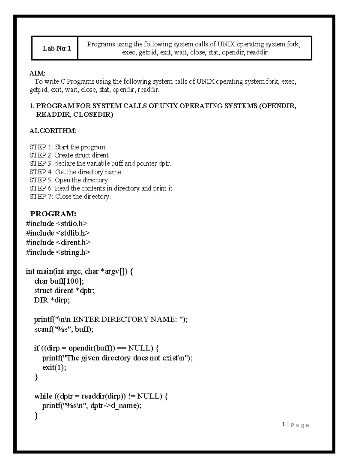 OS-LAB - UNIX System Calls and Scheduling Algorithms - Studocu