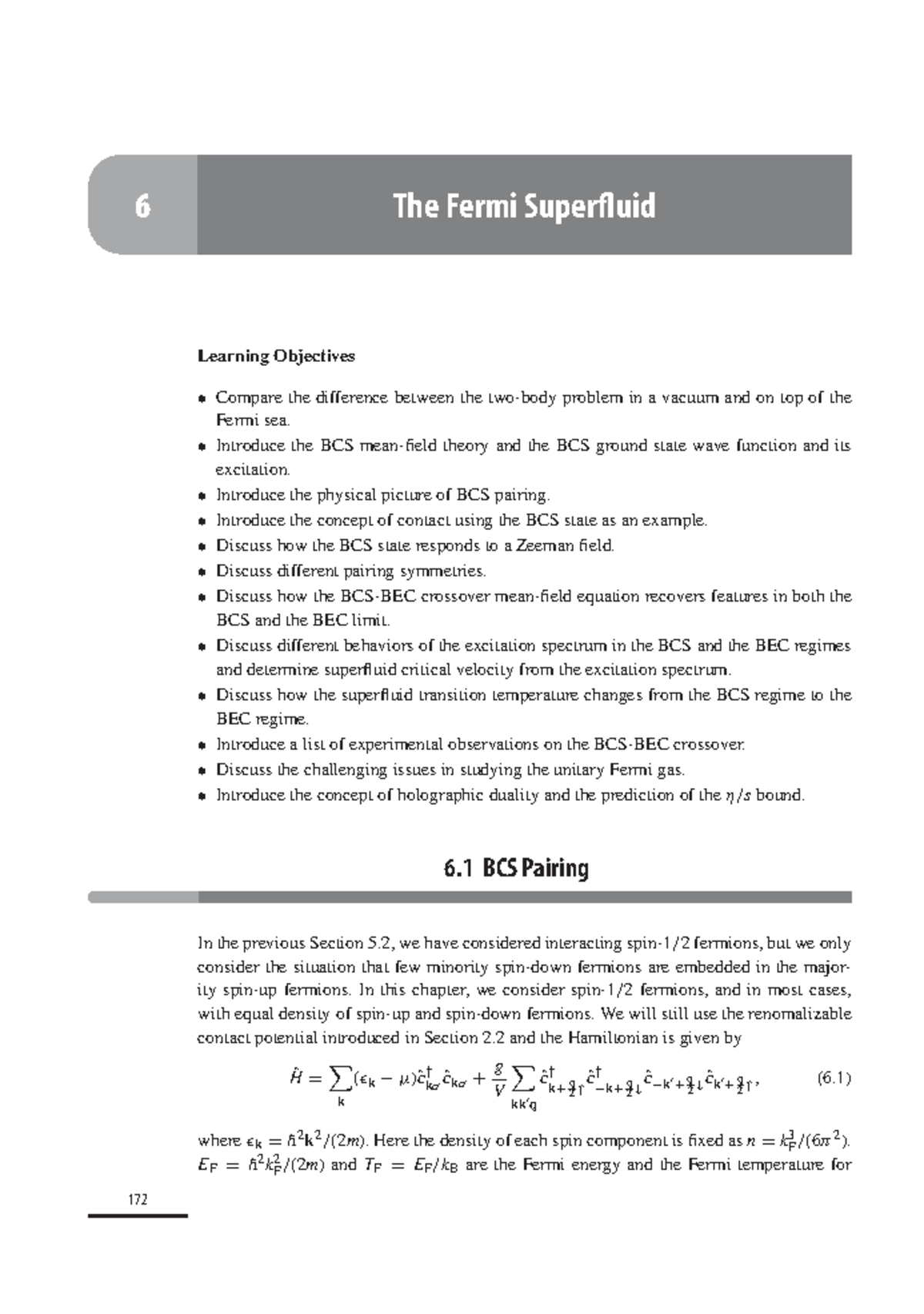 Chap6 - Lecture Notes on Fermi Superfluidity and BCS Theory - Studocu