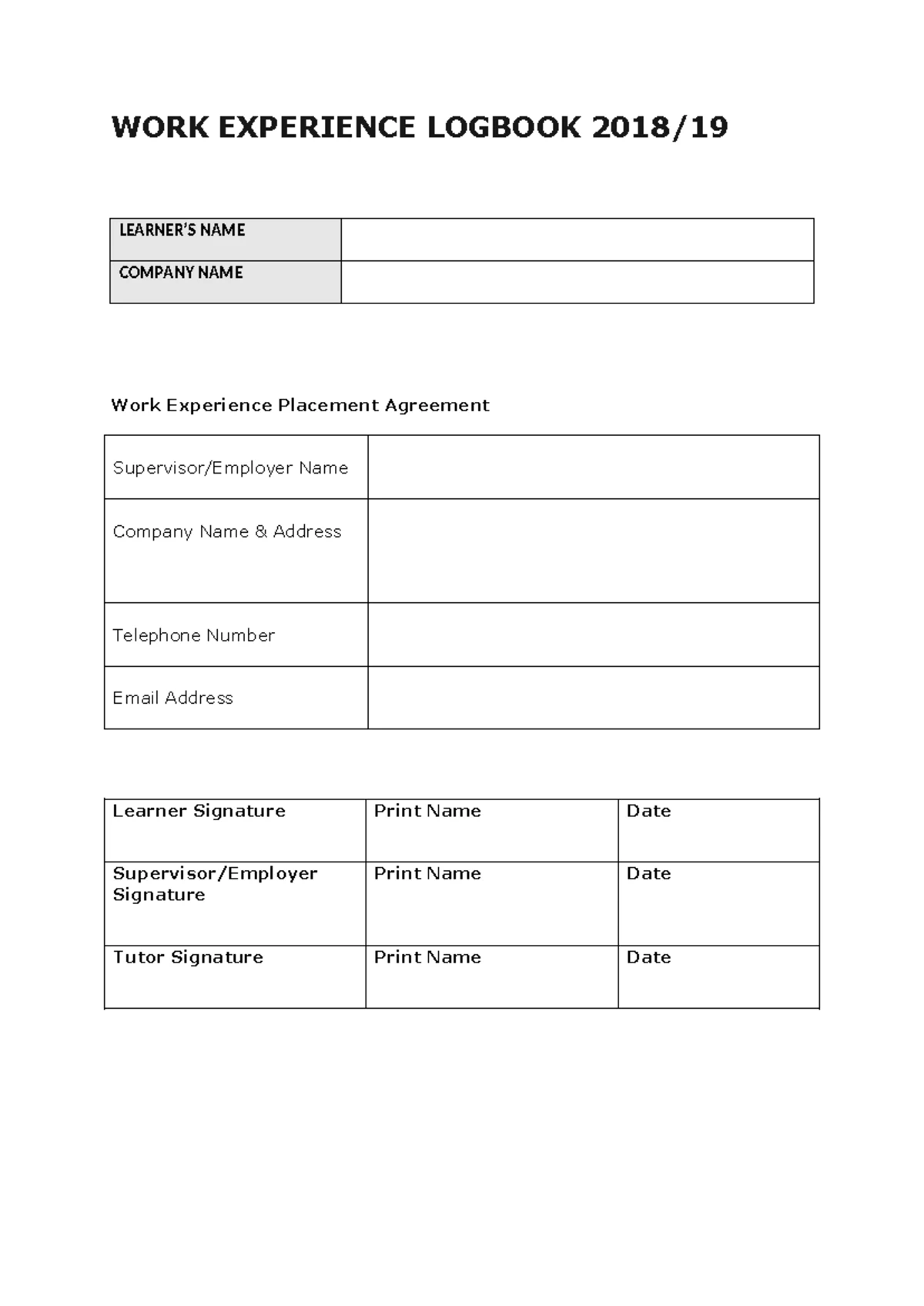 Unit 27: Work Experience in Business - P1, P2, M1, D1 Checklist - Studocu