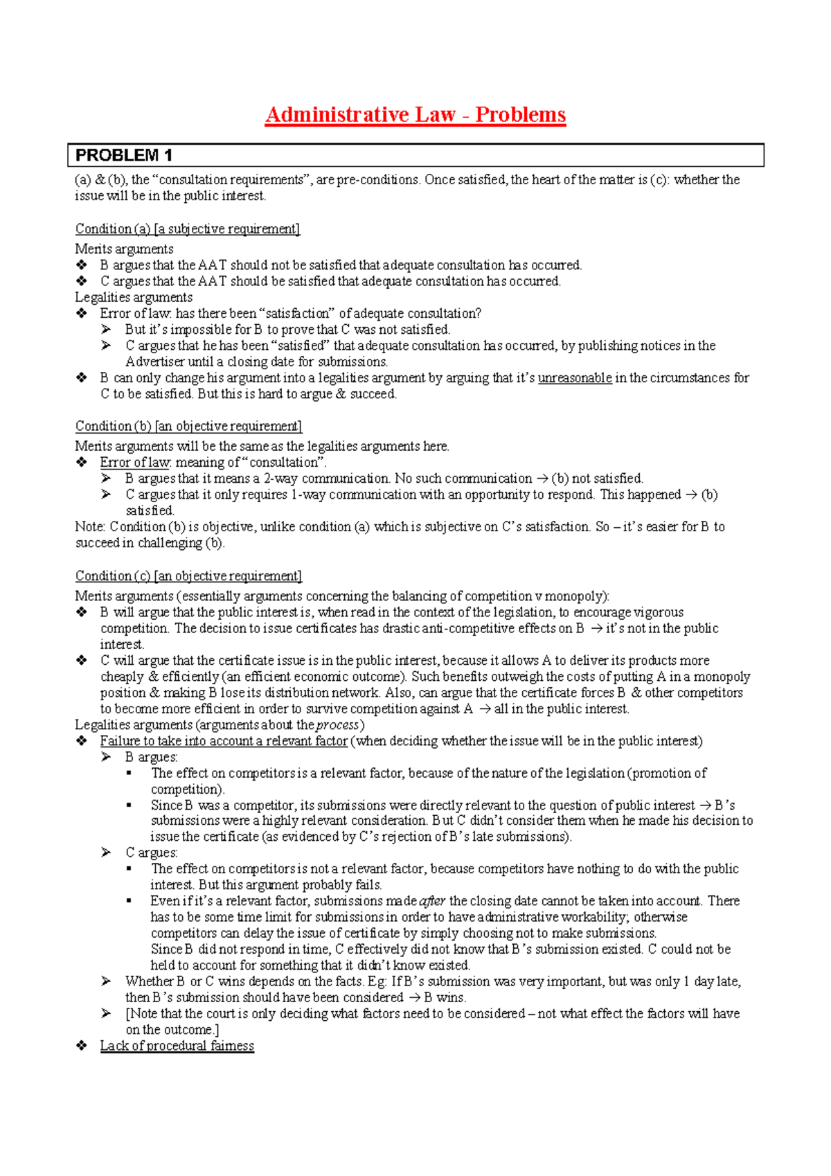 Administrative Law Problems - A Comprehensive Guide (Law 401) - Studocu
