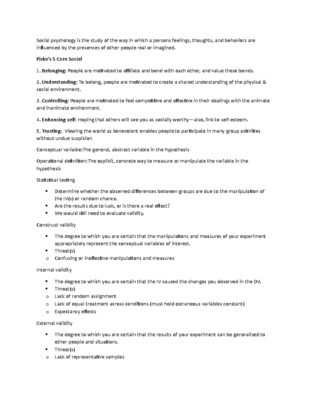 Social Psychology Chapter 1: Core Concepts and Theories - Studocu