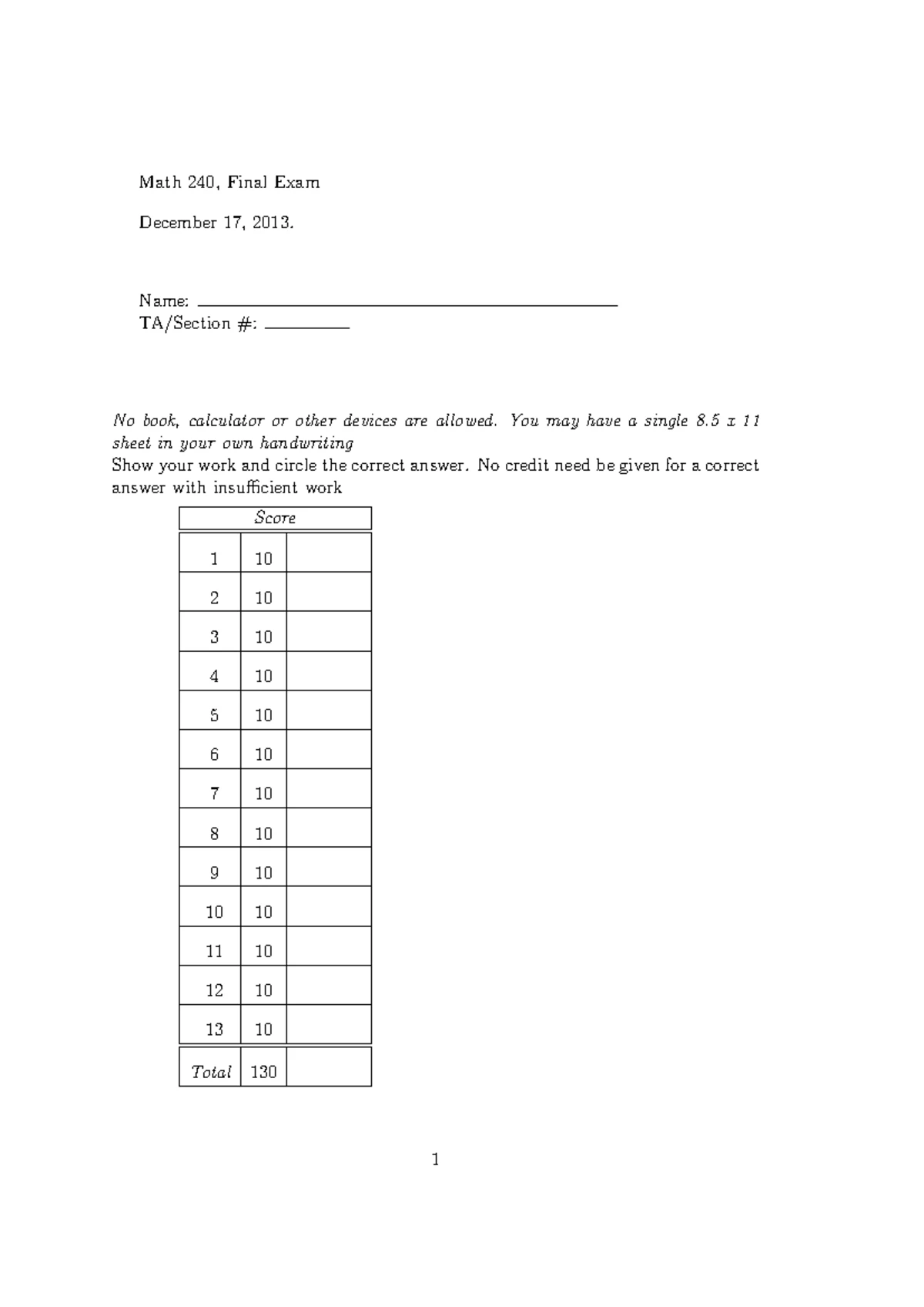 Maths 144 Tutorial 9 - tut 9 - Mathematics 144: Tutorial 9 Stellenbosch ...