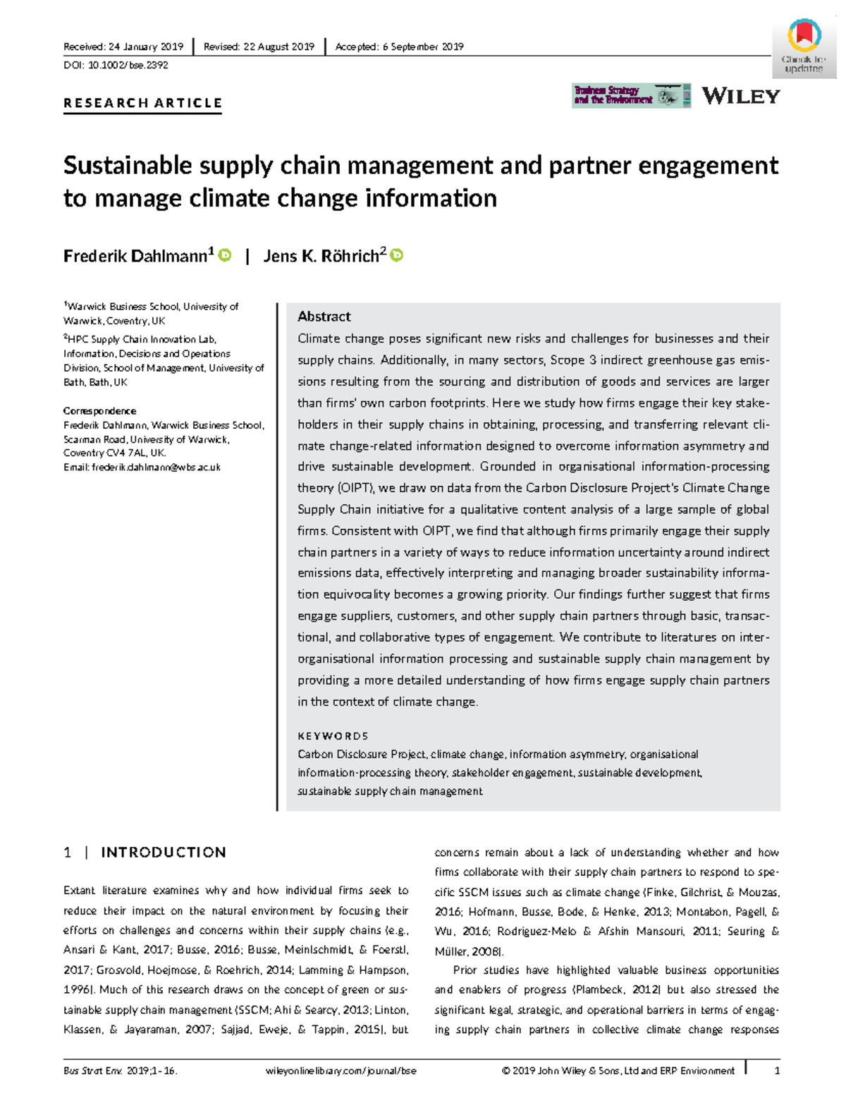 C12 - Sustainable Supply Chain Management & Climate Change Engagement ...