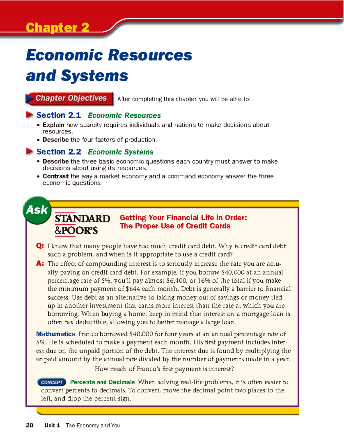 Chapter 2 - Economic Resources & Systems Overview - Studocu