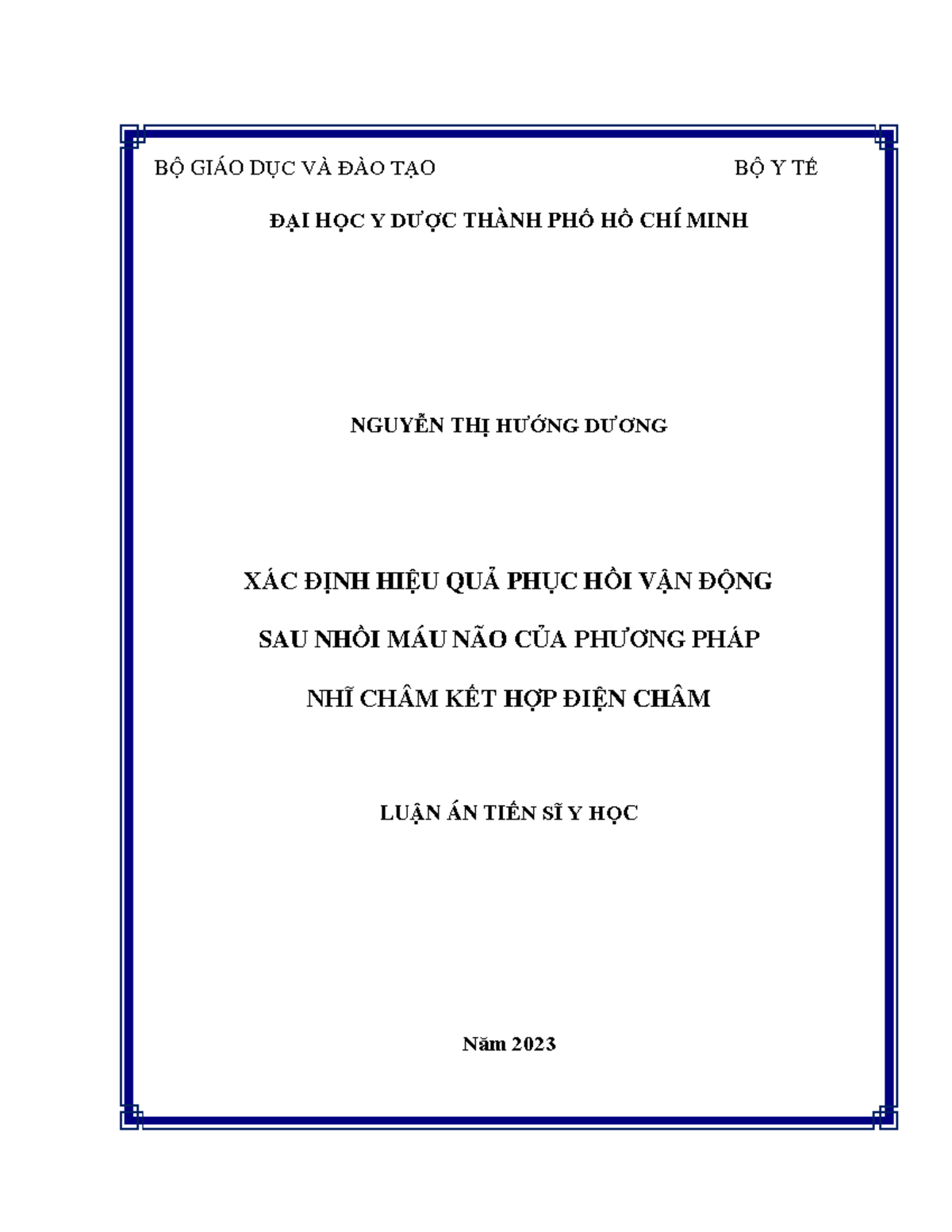 Đánh Giá Hiệu Quả Phục Hồi Vận Động Sau Nhồi Máu Não Bằng Nhĩ Châm Kết Hợp Điện - Document Preview