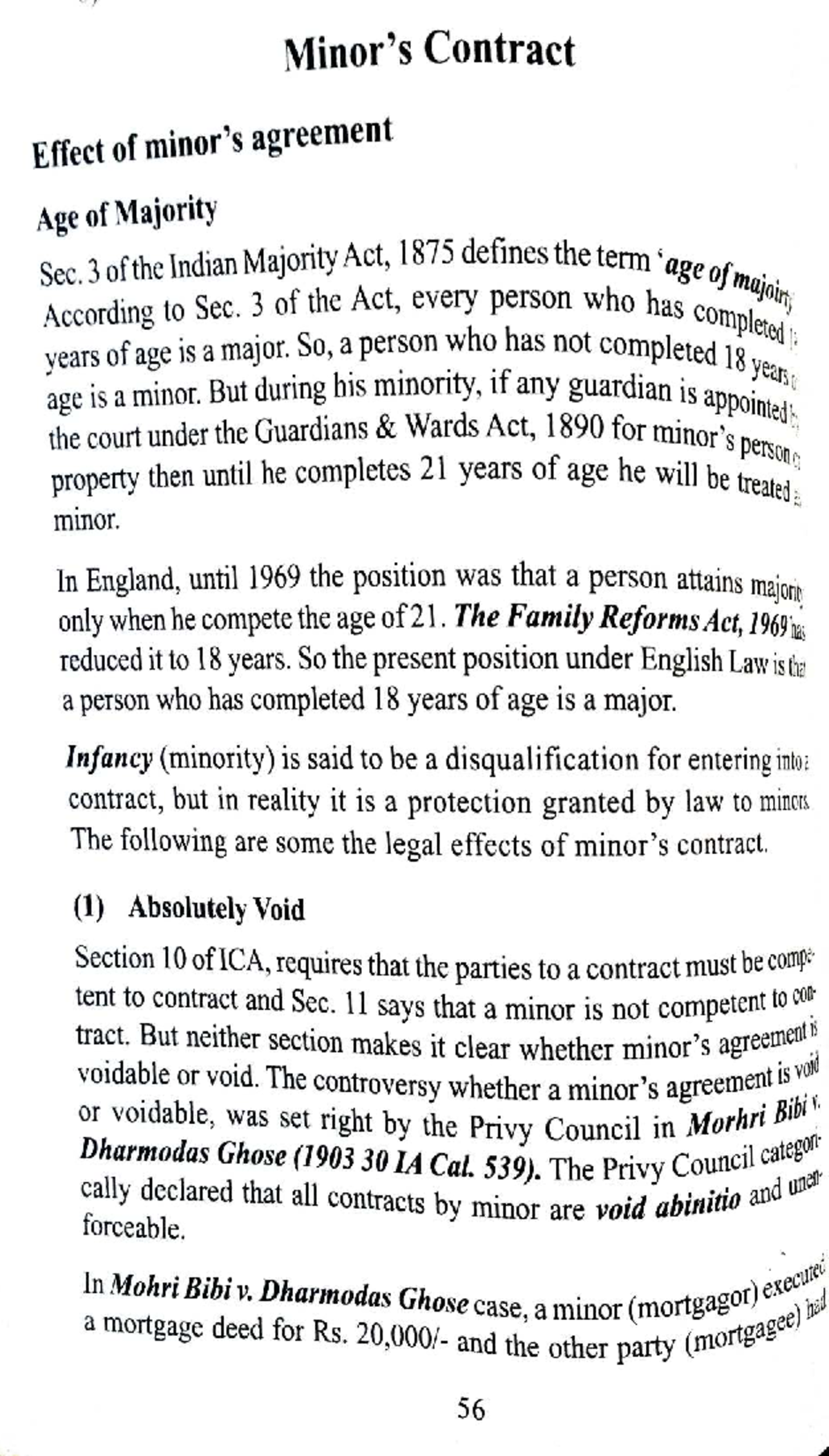 Minor's Contract: Void and Voidable Contracts (Law 101) - Studocu
