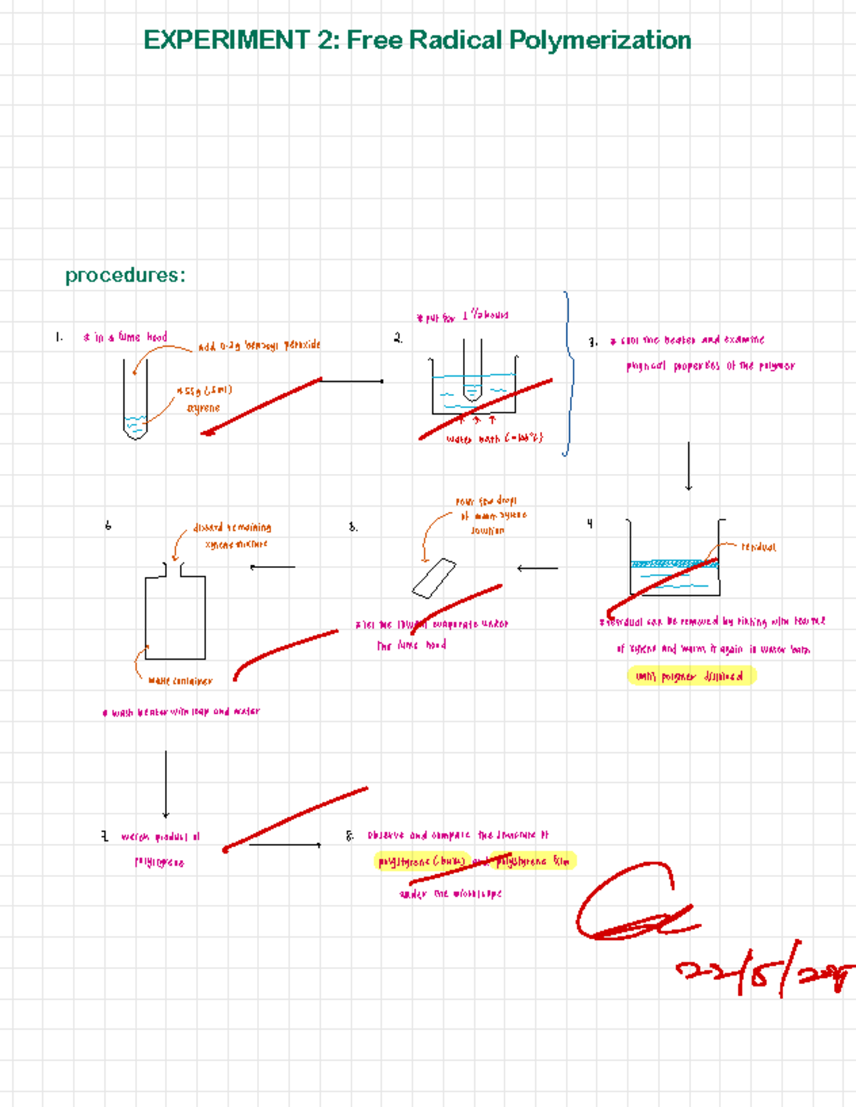 CHM572 EXP 2 - lab purpose - EXPERIMENT 2: Free Radical Polymerization ...