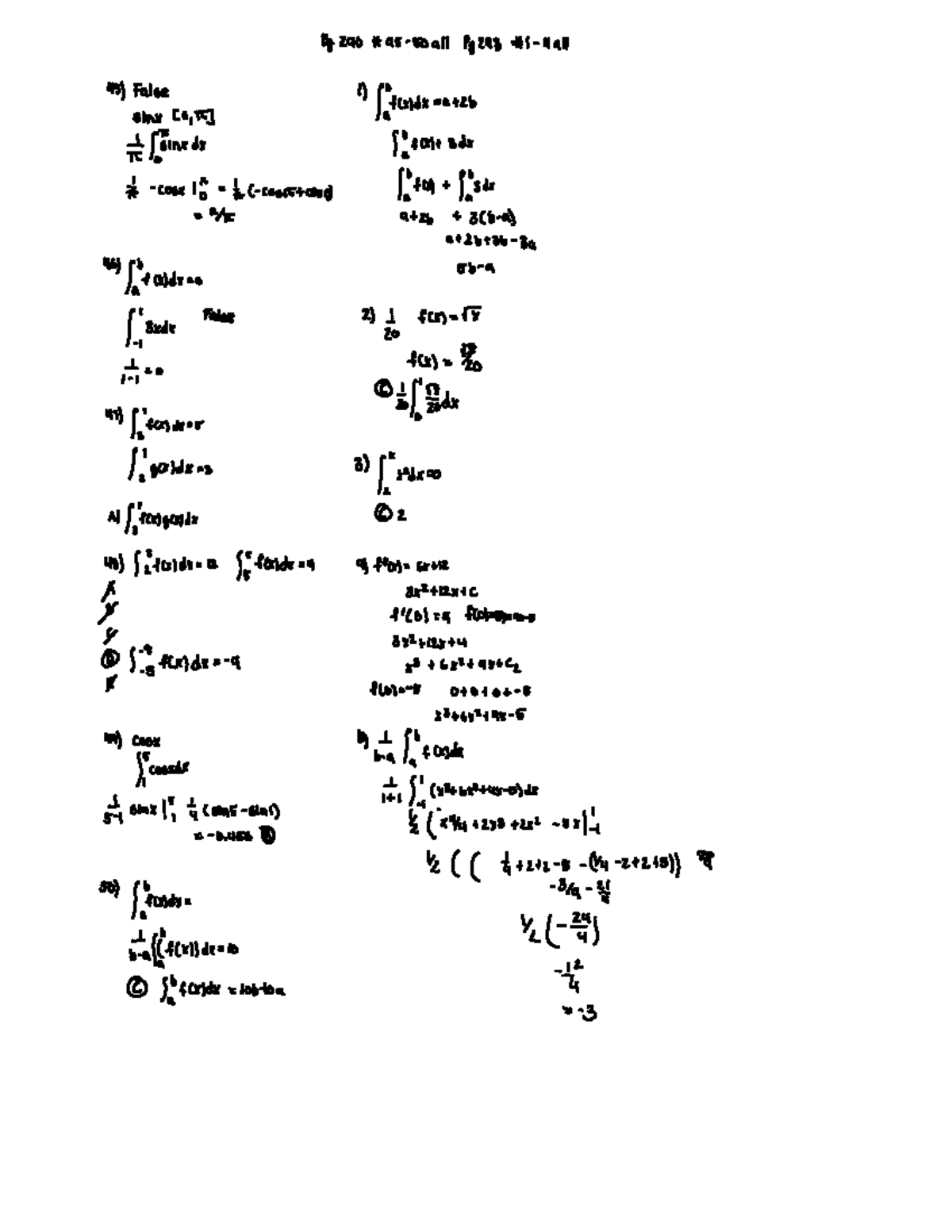 Calculus AB CH. 5 HW Assignment (1st Sem) Pg 290 #45-50, 293 #1-1 - Studocu