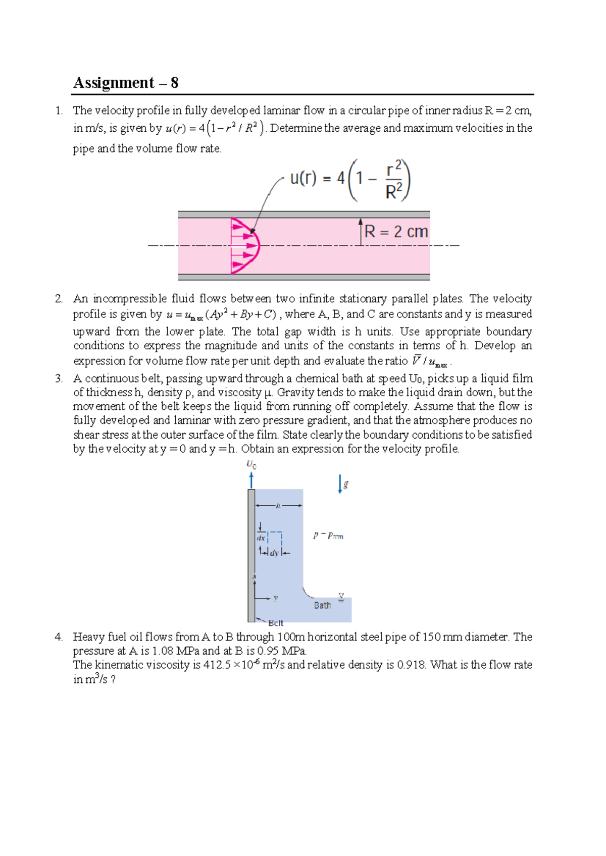 Final Exam Assignment 8 - Fluid Mechanics Concepts & Calculations - Studocu