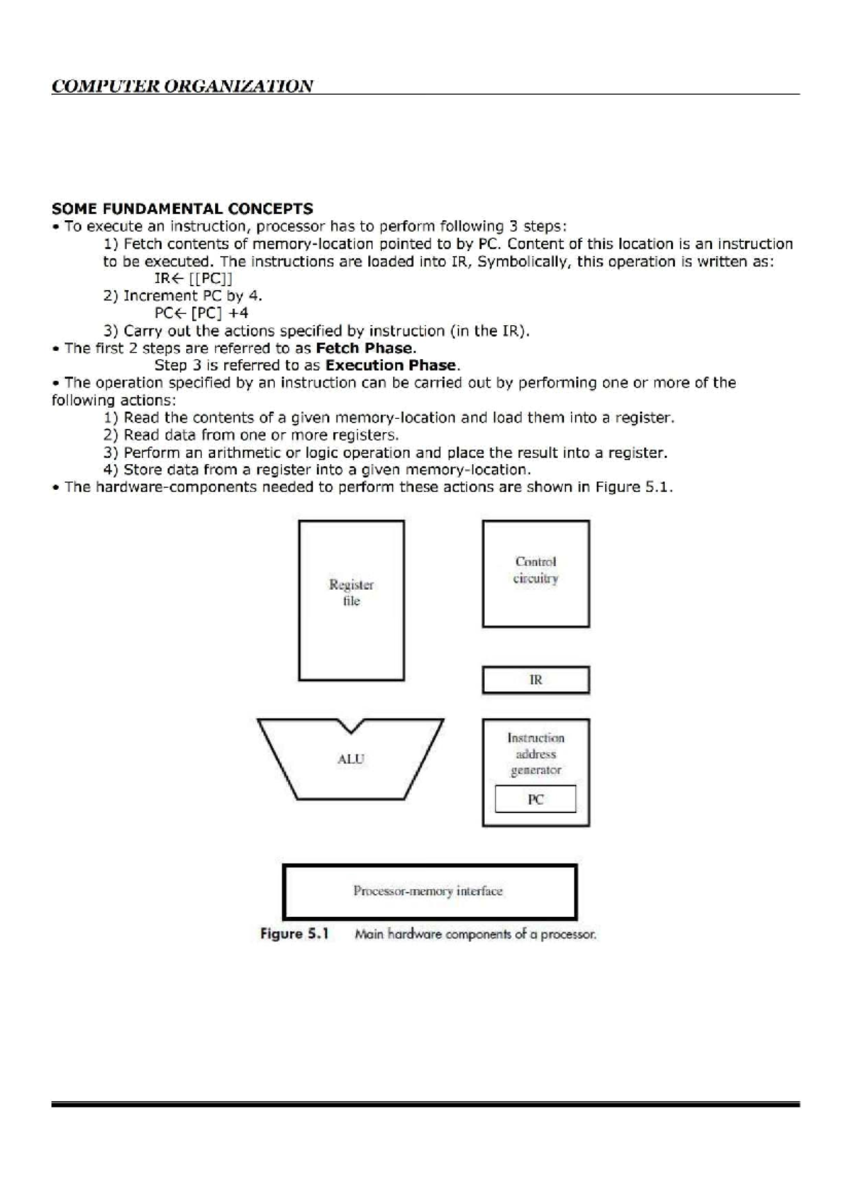 COMPUTER ORGANIZATION U3 NOTES: FUNDAMENTAL CONCEPTS AND INSTRUCTION ...
