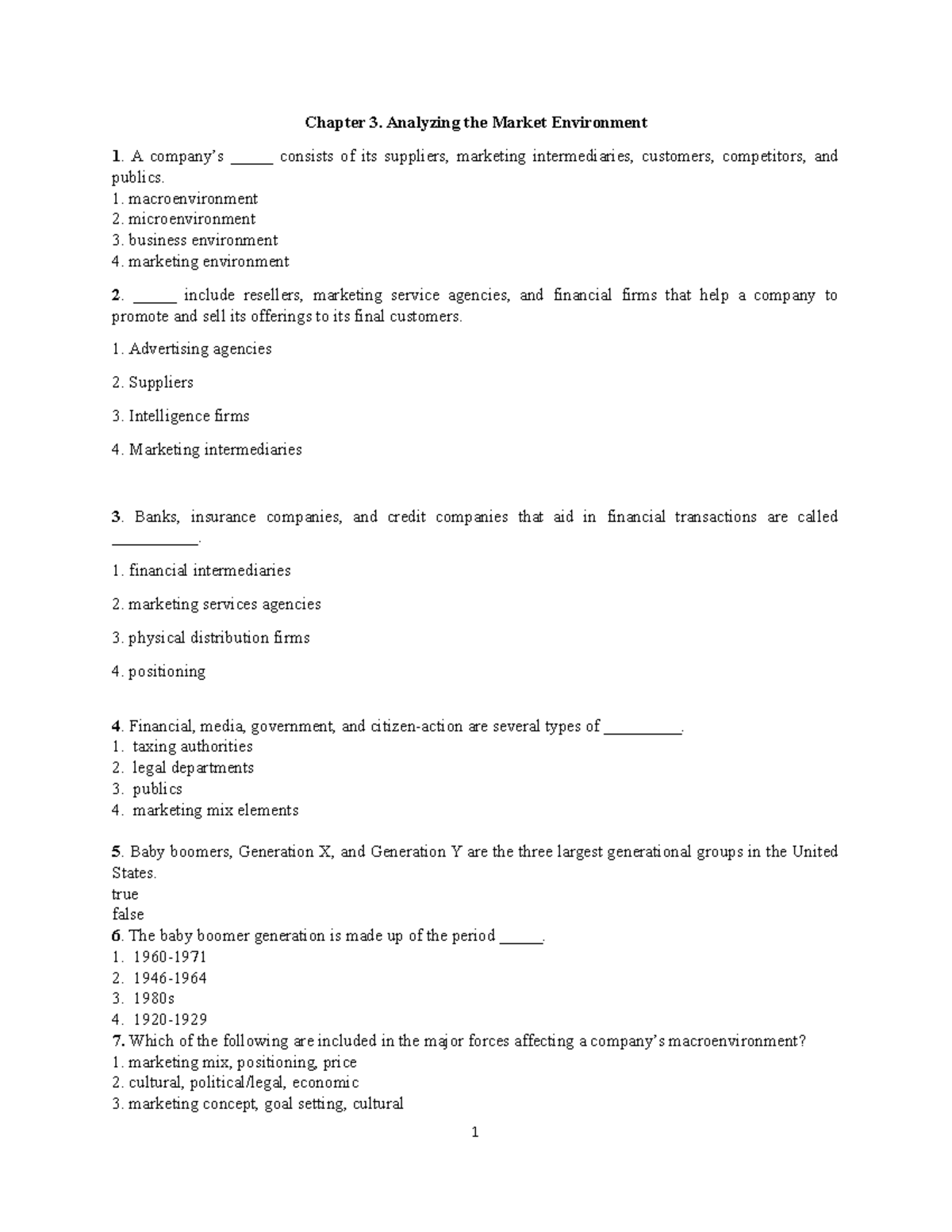 Chapter 3 Quizz 2021 - Bài tập môn Nguyên Lí Marketing Khoa Quốc Tế VNU ...