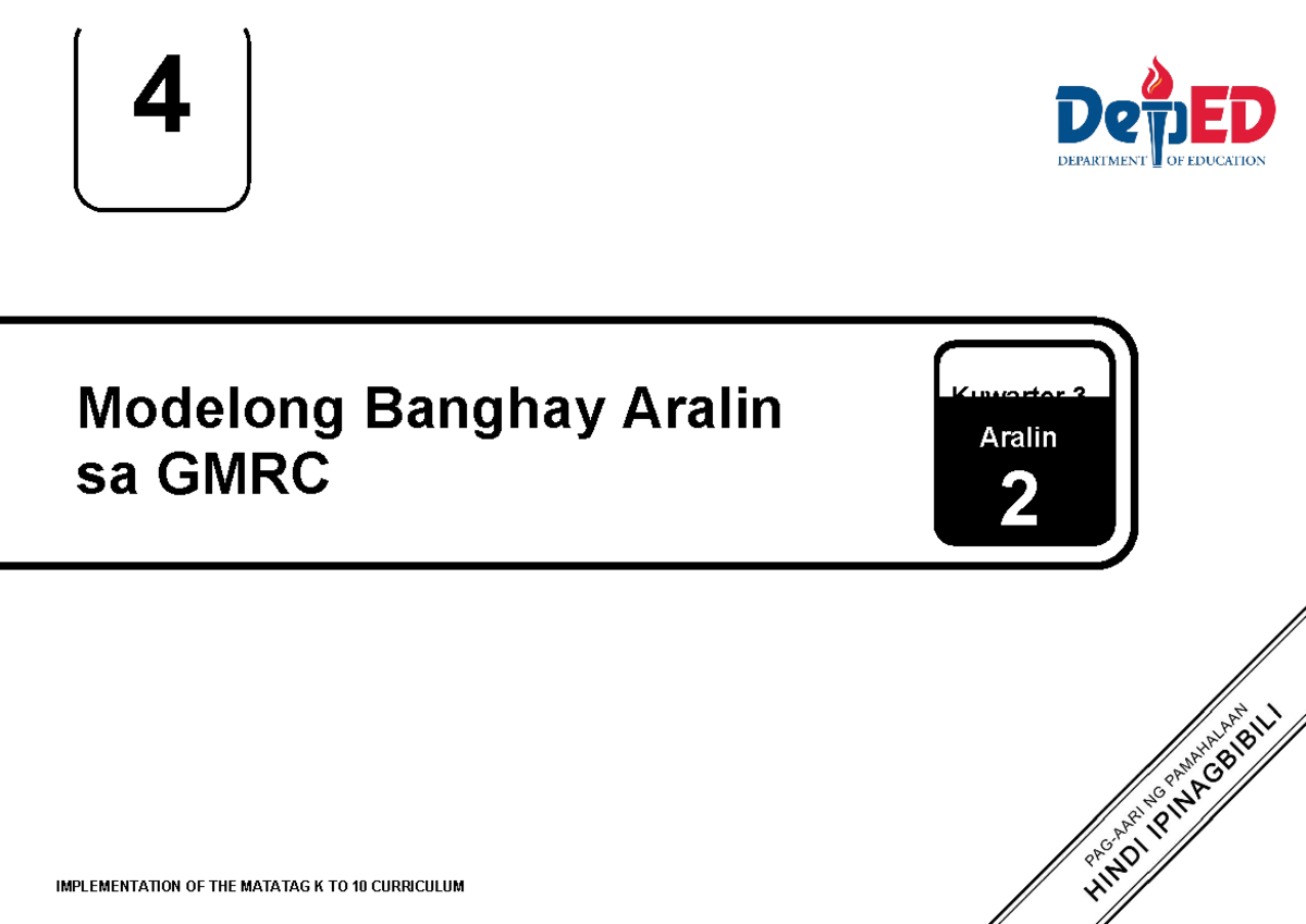 Q3 LE GMRC 4 Lesson 2: Pagtitipid at Pag-iimpok sa Linggo 3 - Studocu