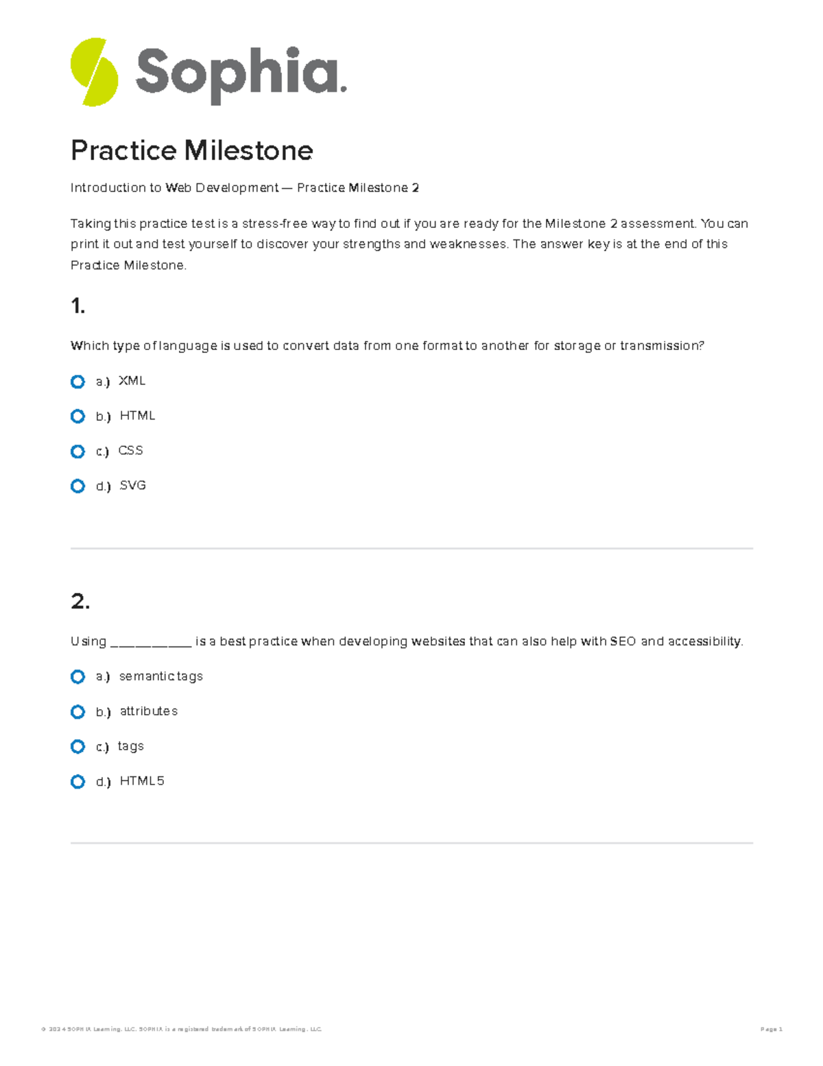 Cs1005 Web Dev Milestone 2 Practice Test Guide - Studocu