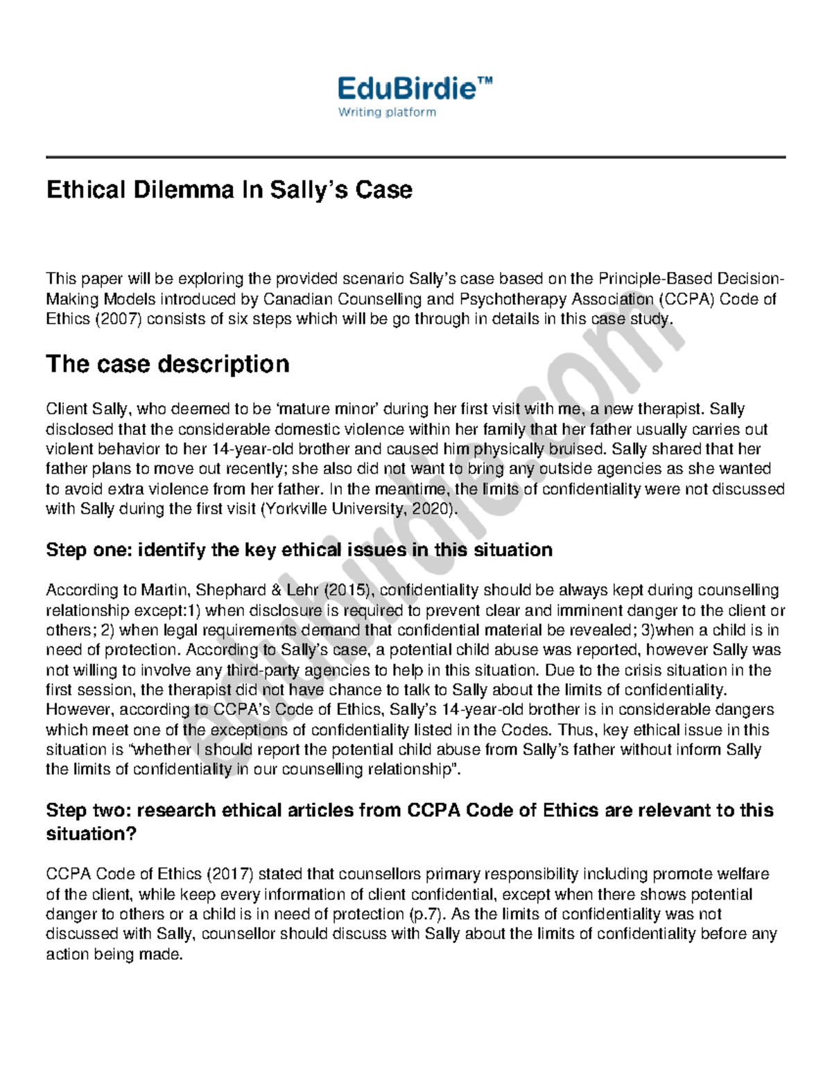 Ethical Issues Case Study Examples
